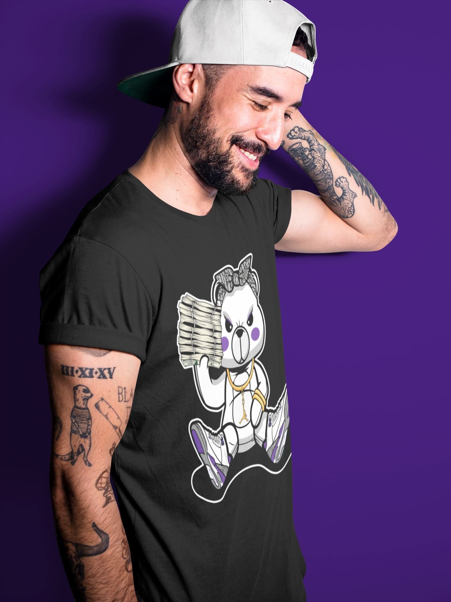 Bad Baby Bear Unisex Tops - Air Jordan 3 Dark Iris