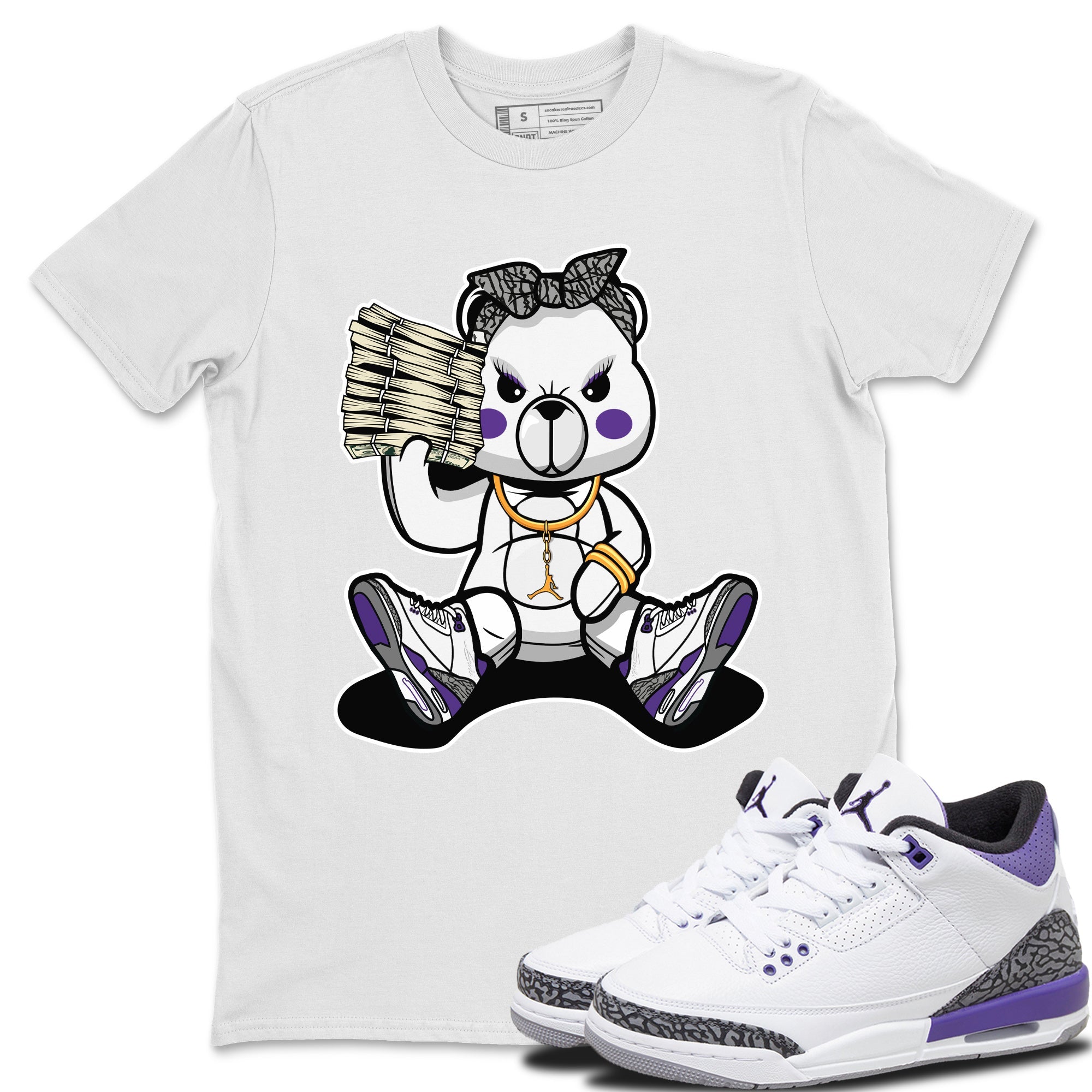 Bad Baby Bear Unisex Tops - Air Jordan 3 Dark Iris