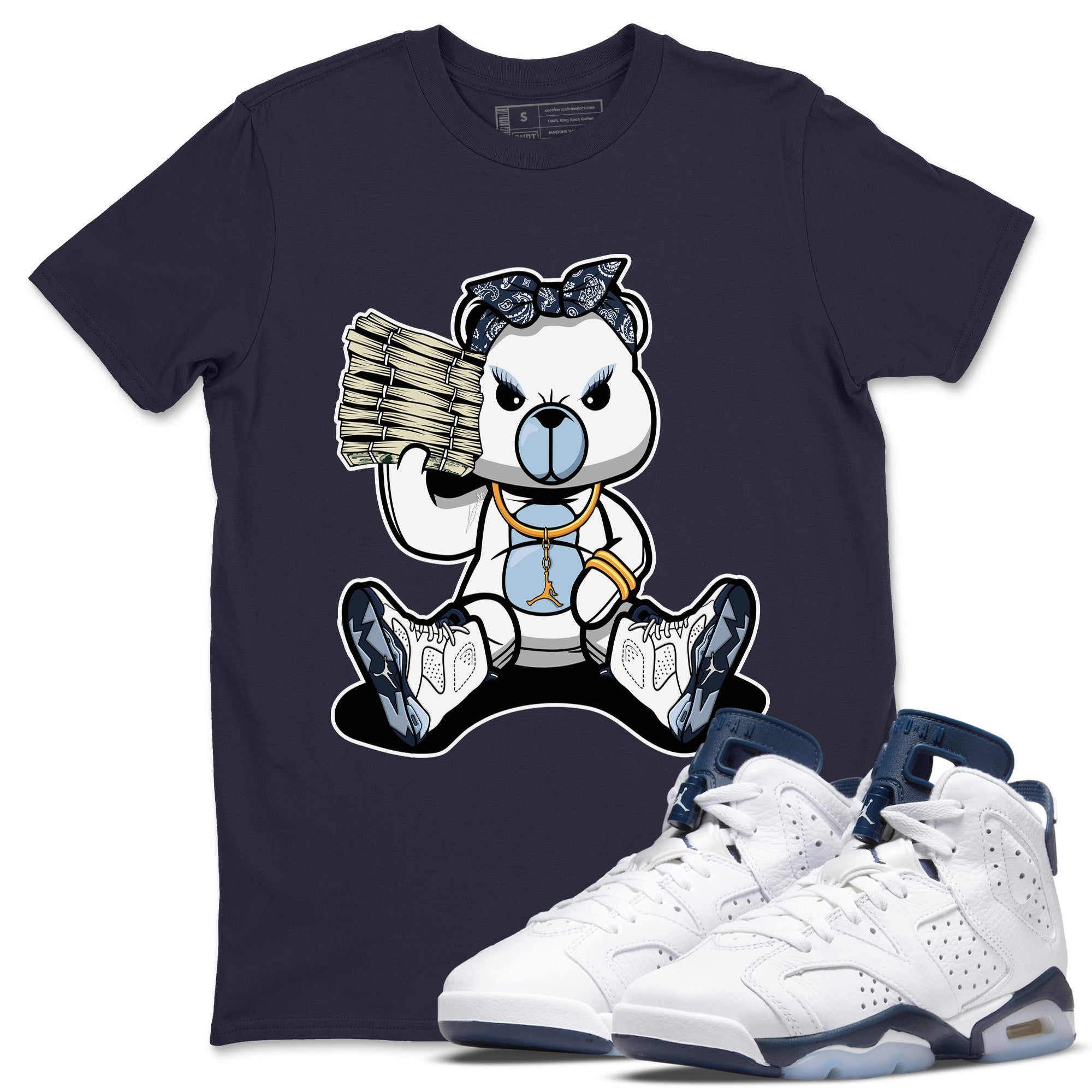 Bad Baby Bear Unisex Tops - Air Jordan 6 Midnight Navy