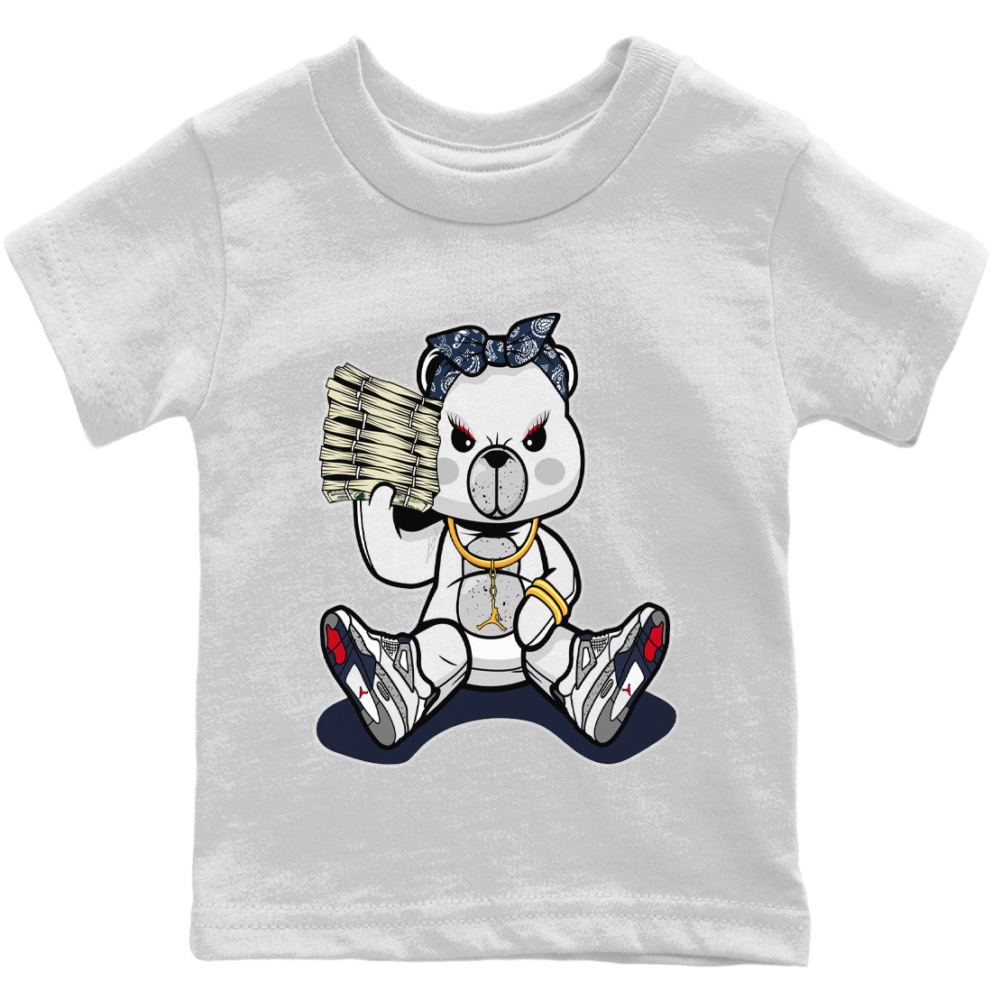 Bad Baby Bear Kids Tops - Air Jordan 4 Midnight Navy