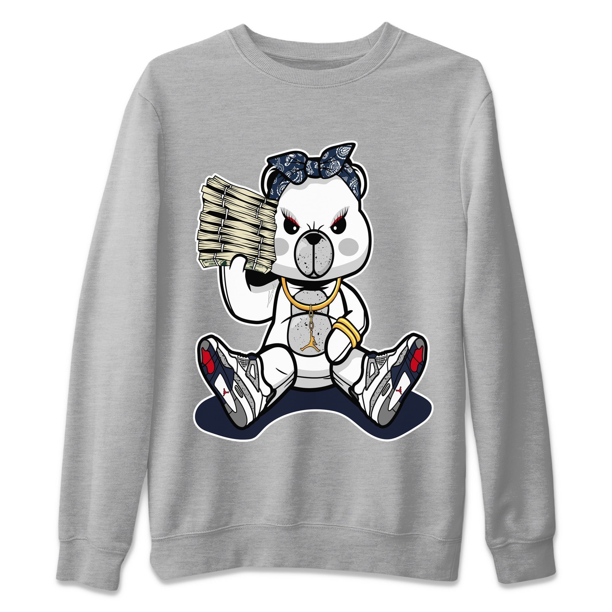 Bad Baby Bear Unisex Tops - Air Jordan 4 Midnight Navy