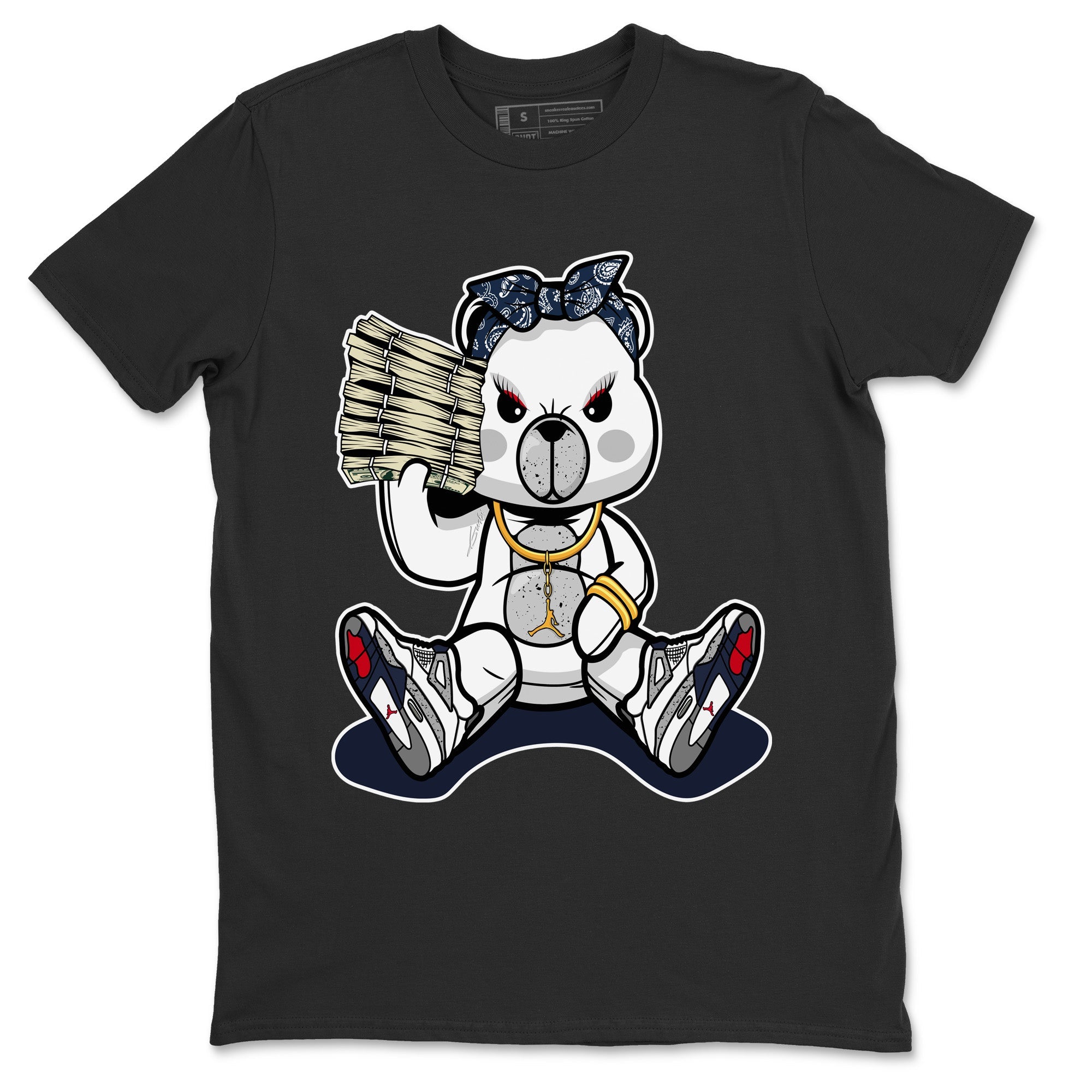 Bad Baby Bear Unisex Tops - Air Jordan 4 Midnight Navy