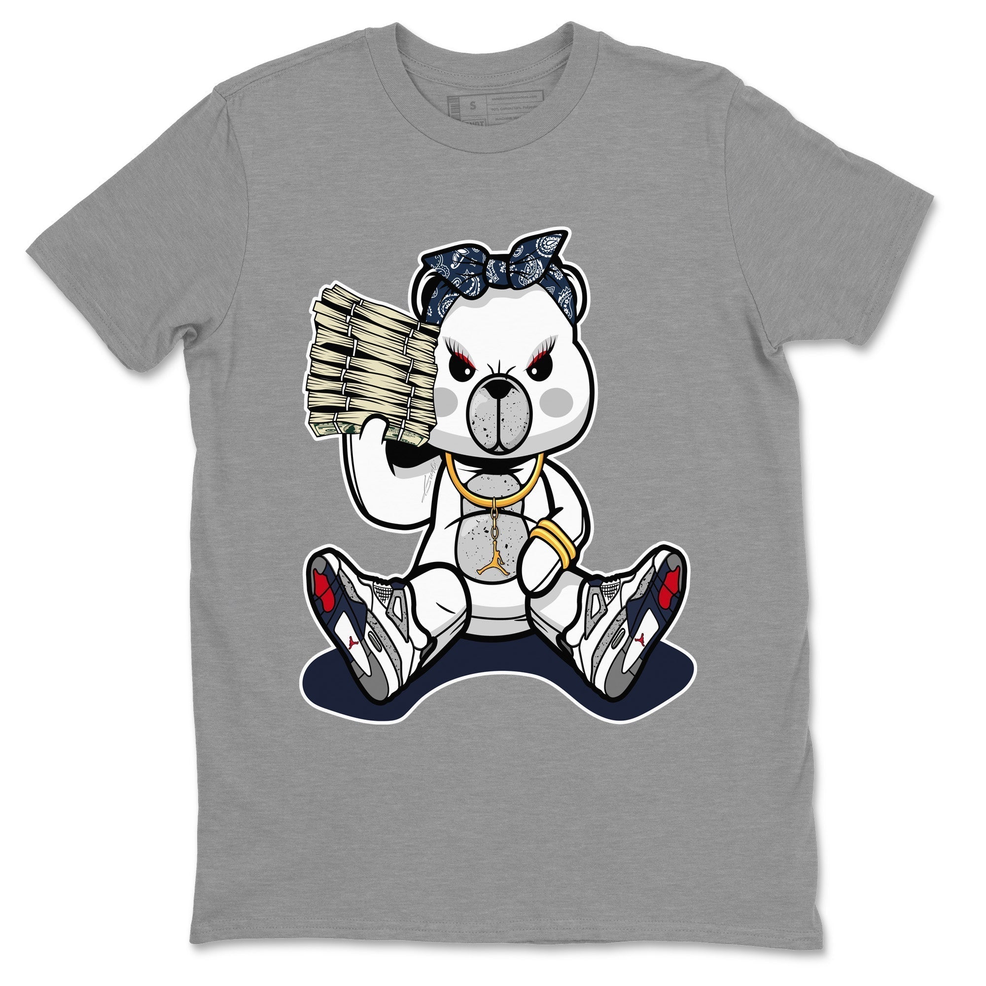 Bad Baby Bear Unisex Tops - Air Jordan 4 Midnight Navy