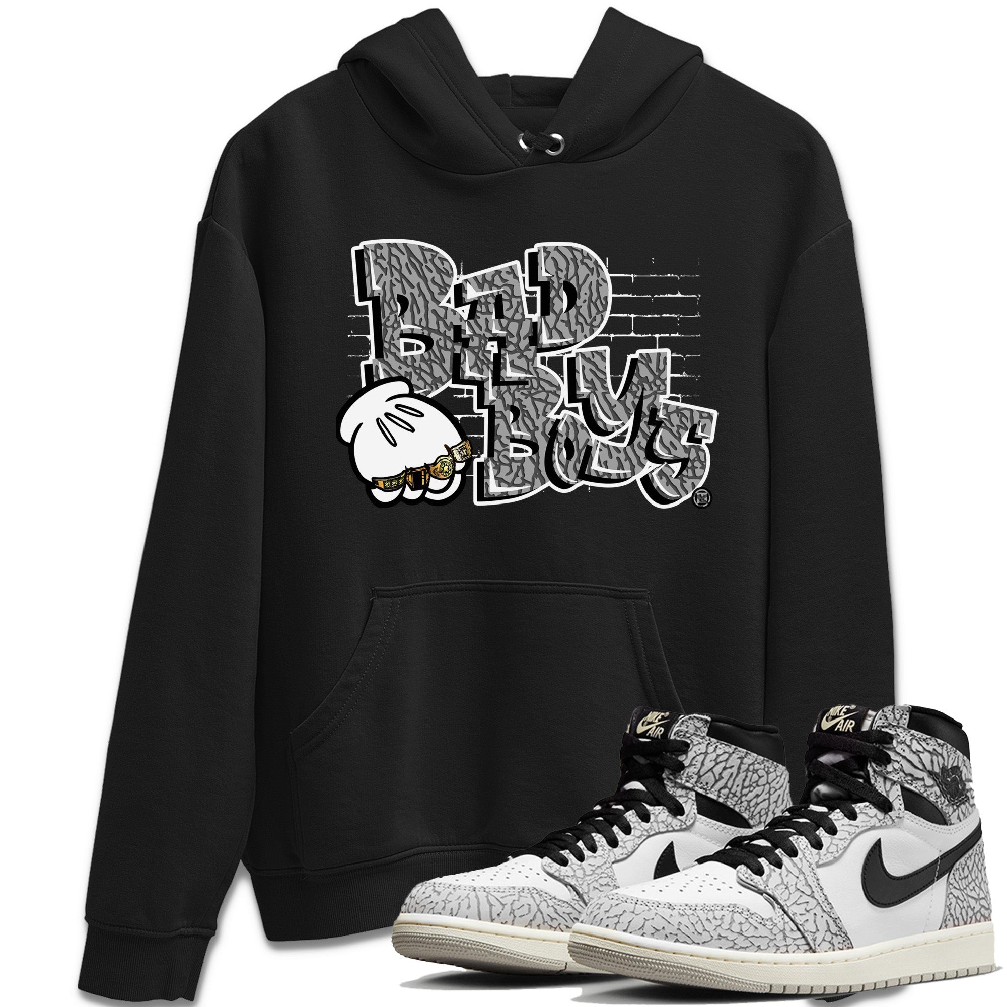 Bad Boys Unisex Tops - Air Jordan 1 White Cement