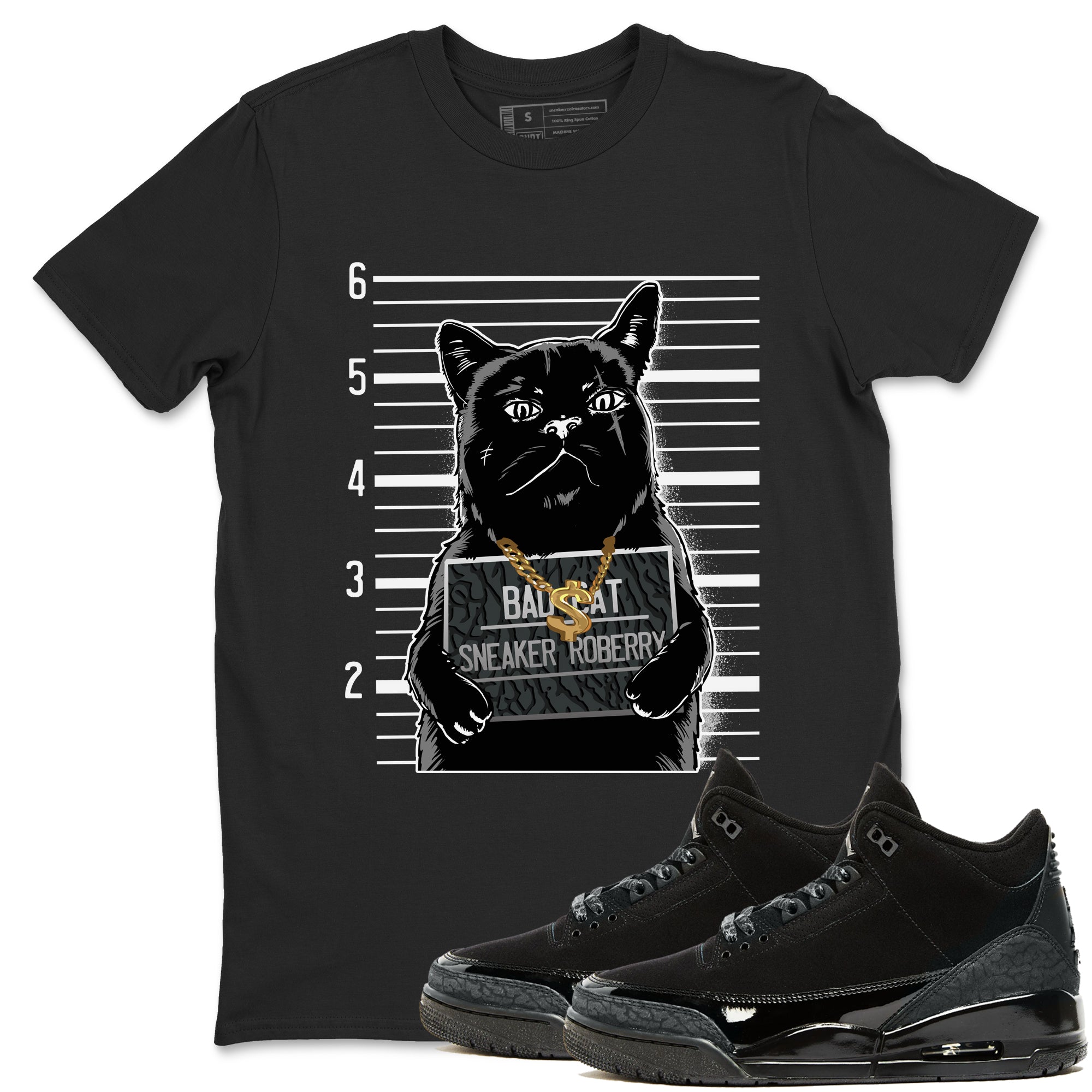 Bad Cat snkmatch Tees - Air Jordan 3 Black Cat