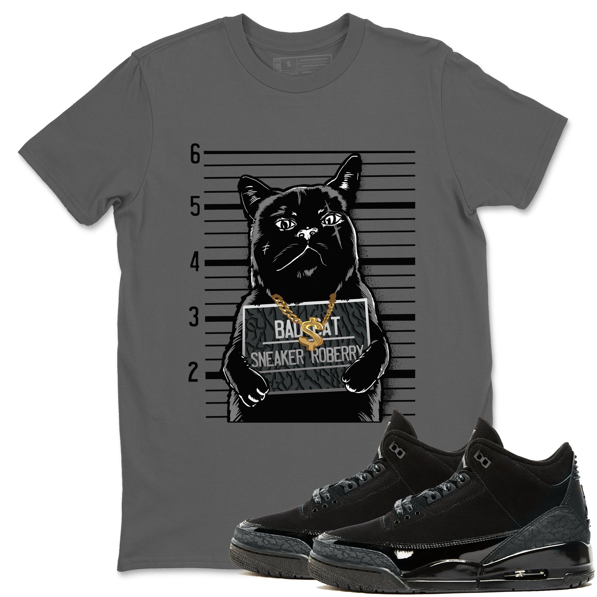 Bad Cat snkmatch Tees - Air Jordan 3 Black Cat