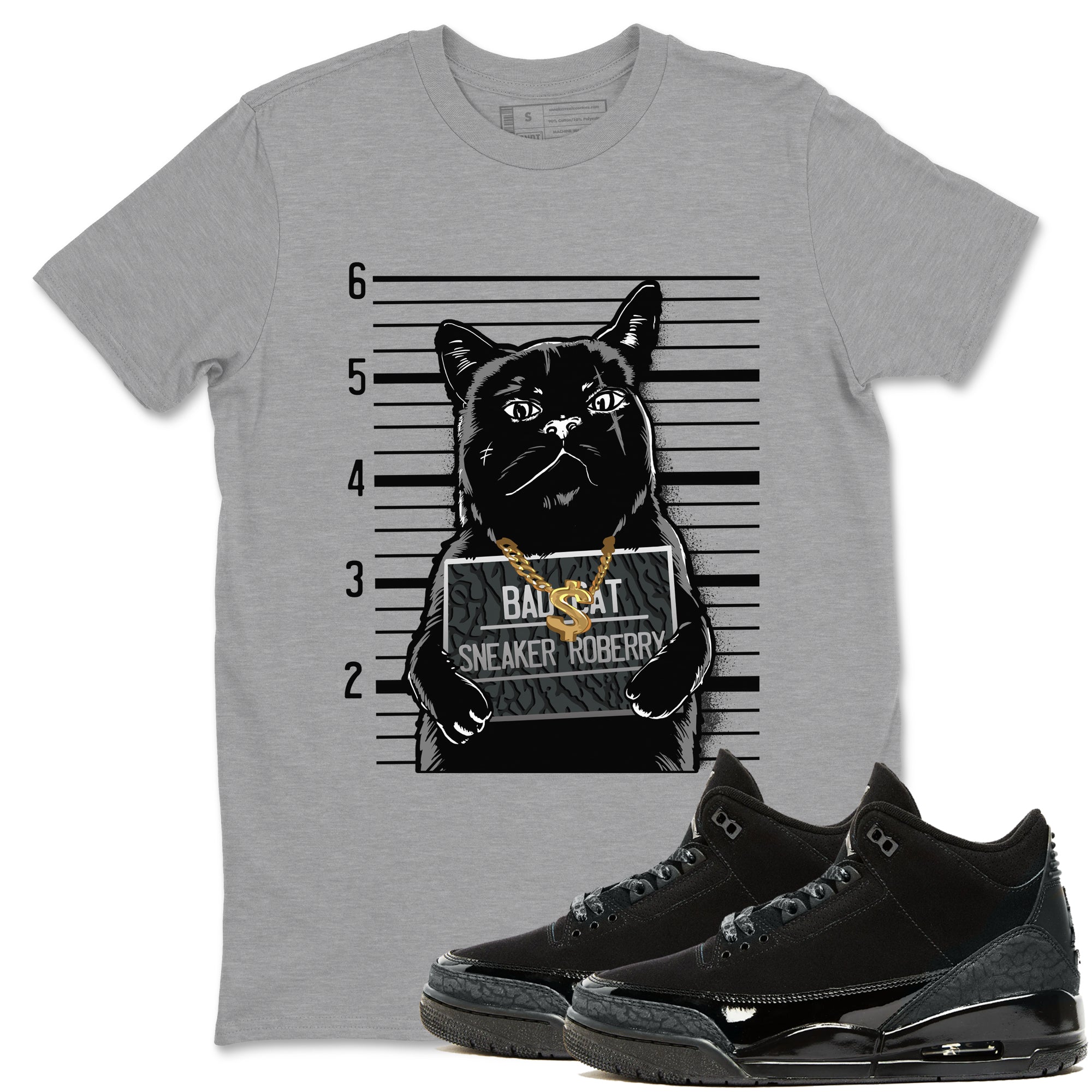 Bad Cat snkmatch Tees - Air Jordan 3 Black Cat