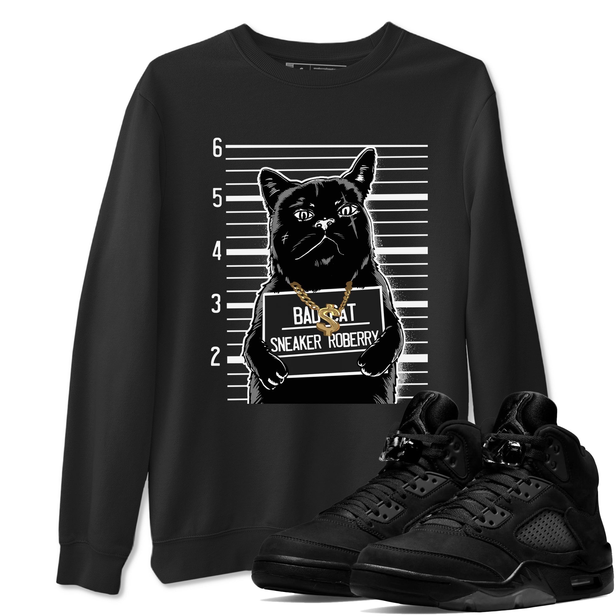 Bad Cat snkmatch Tees - Air Jordan 5 Black Cat
