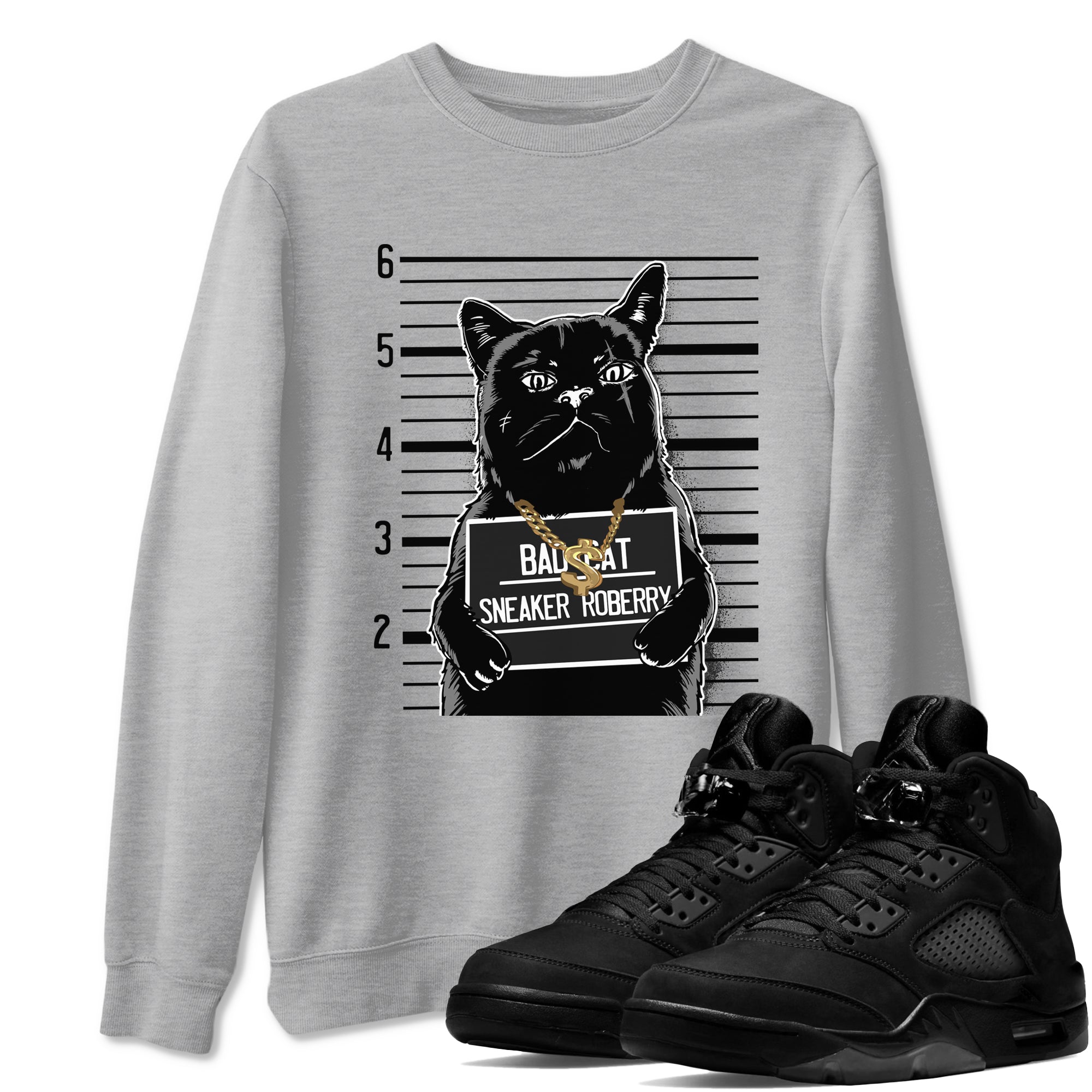 Bad Cat snkmatch Tees - Air Jordan 5 Black Cat