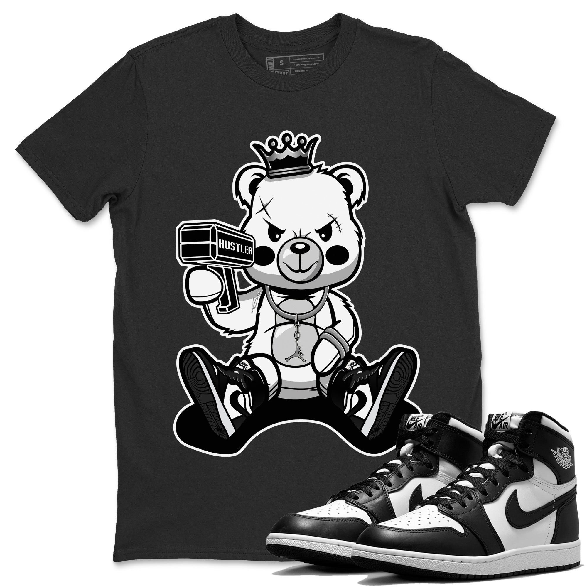 Bad King Baby Bear Unisex Tops - Air Jordan 1 Black White