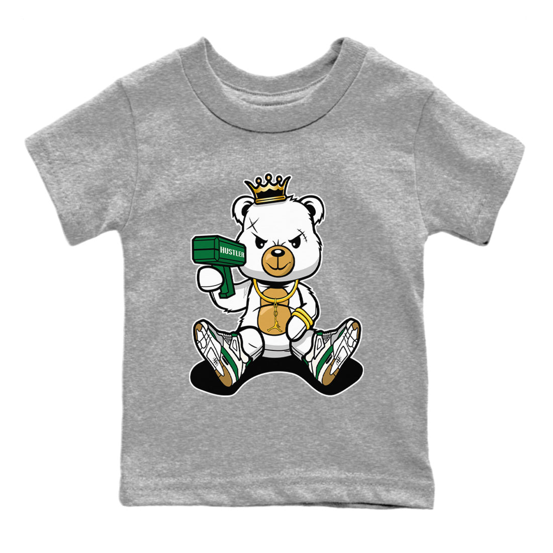 Bad King Baby Bear Kids Tops - Air Jordan 4 Pine Green