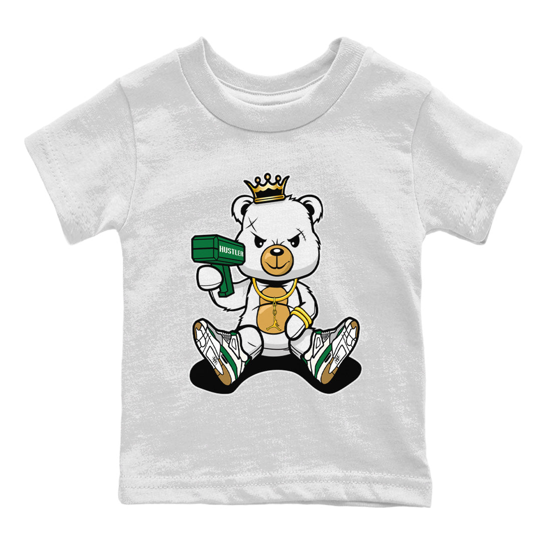 Bad King Baby Bear Kids Tops - Air Jordan 4 Pine Green