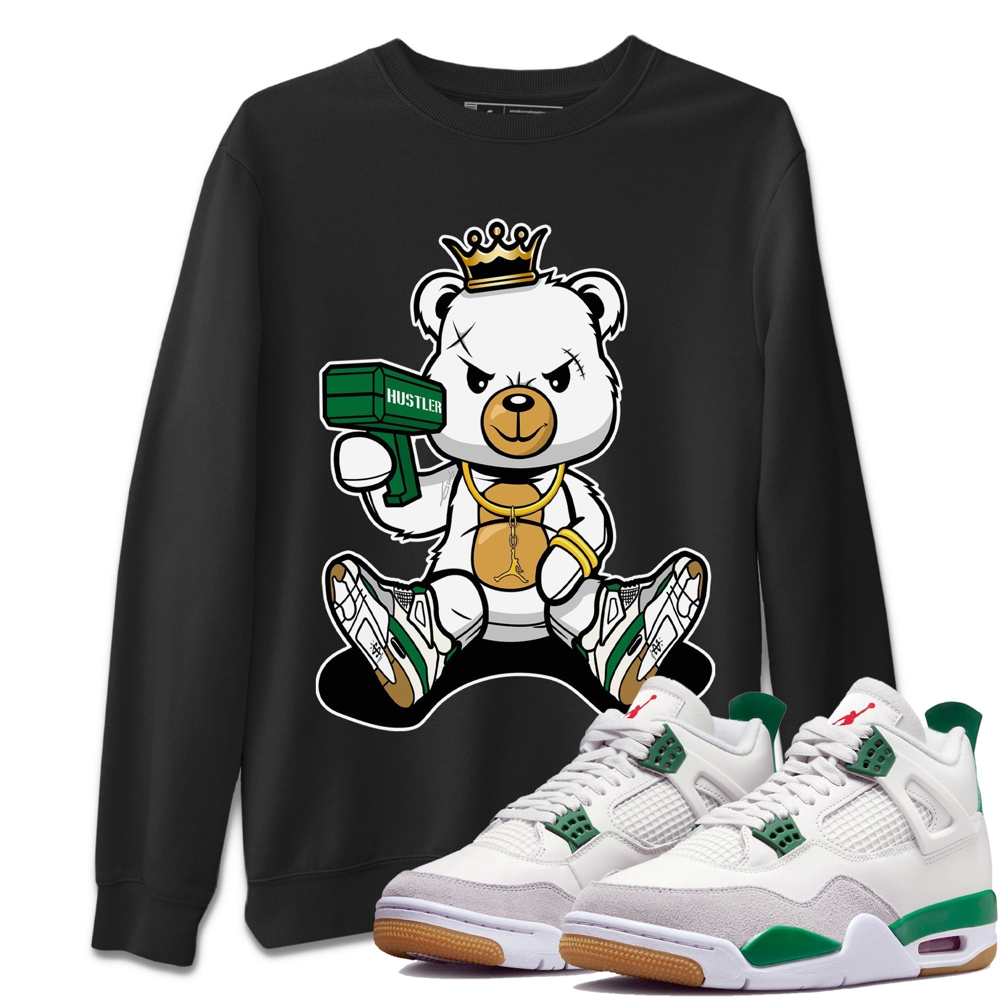 Bad King Baby Bear Unisex Tops - Air Jordan 4 Pine Green