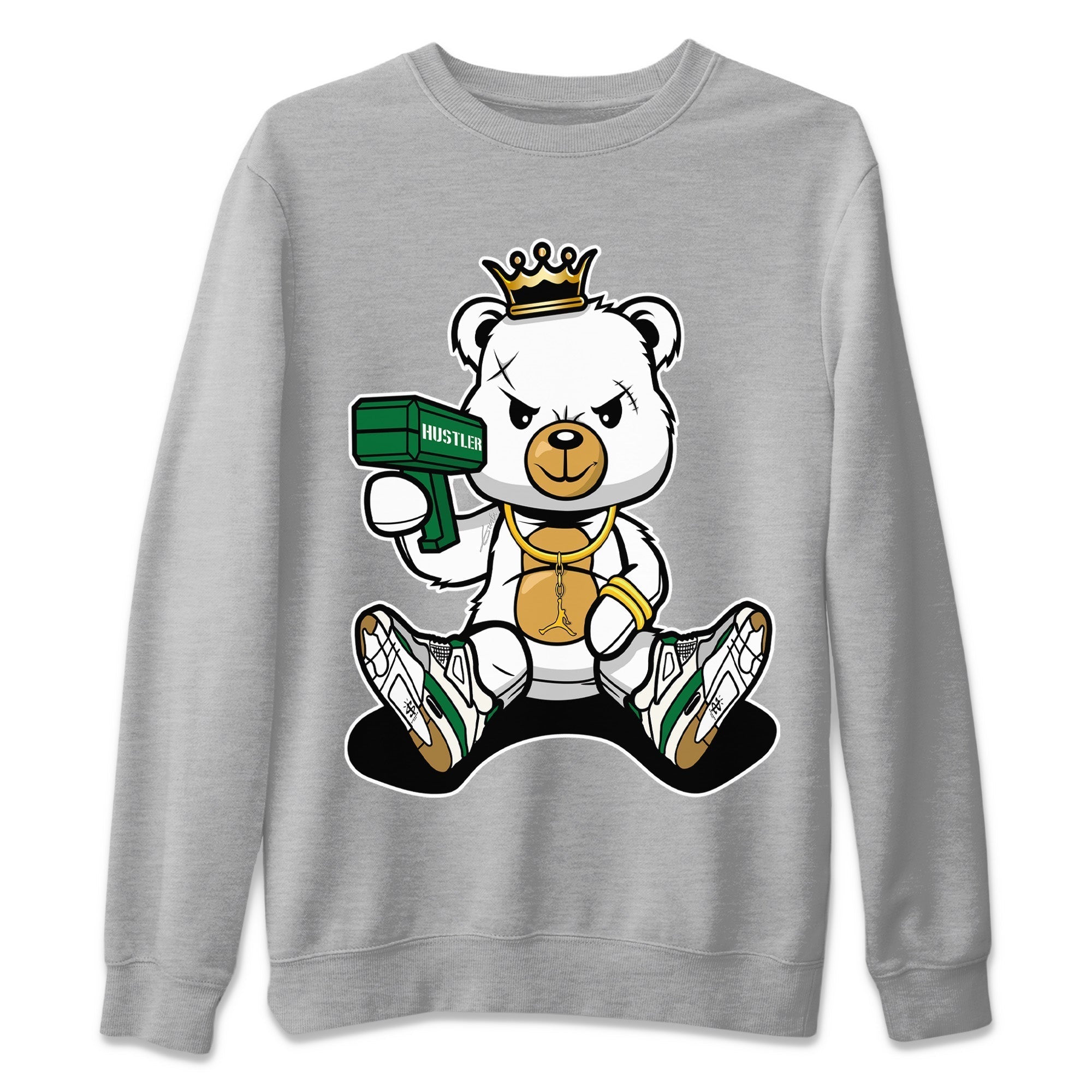 Bad King Baby Bear Unisex Tops - Air Jordan 4 Pine Green