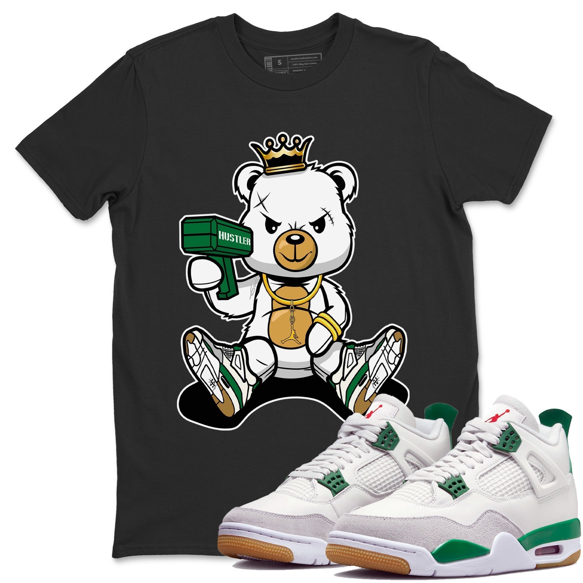 Bad King Baby Bear Unisex Tops - Air Jordan 4 Pine Green SB