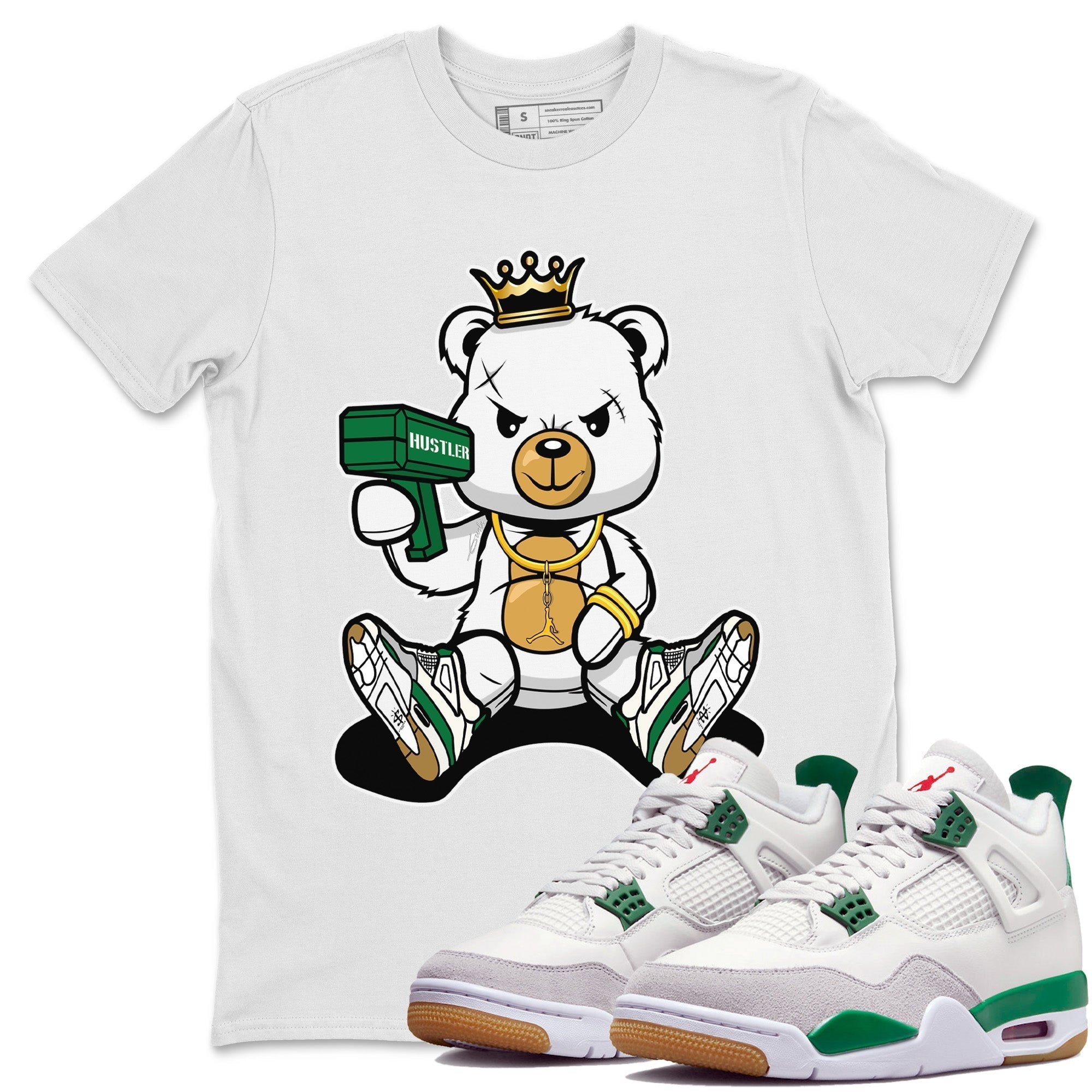 Bad King Baby Bear Unisex Tops - Air Jordan 4 Pine Green SB