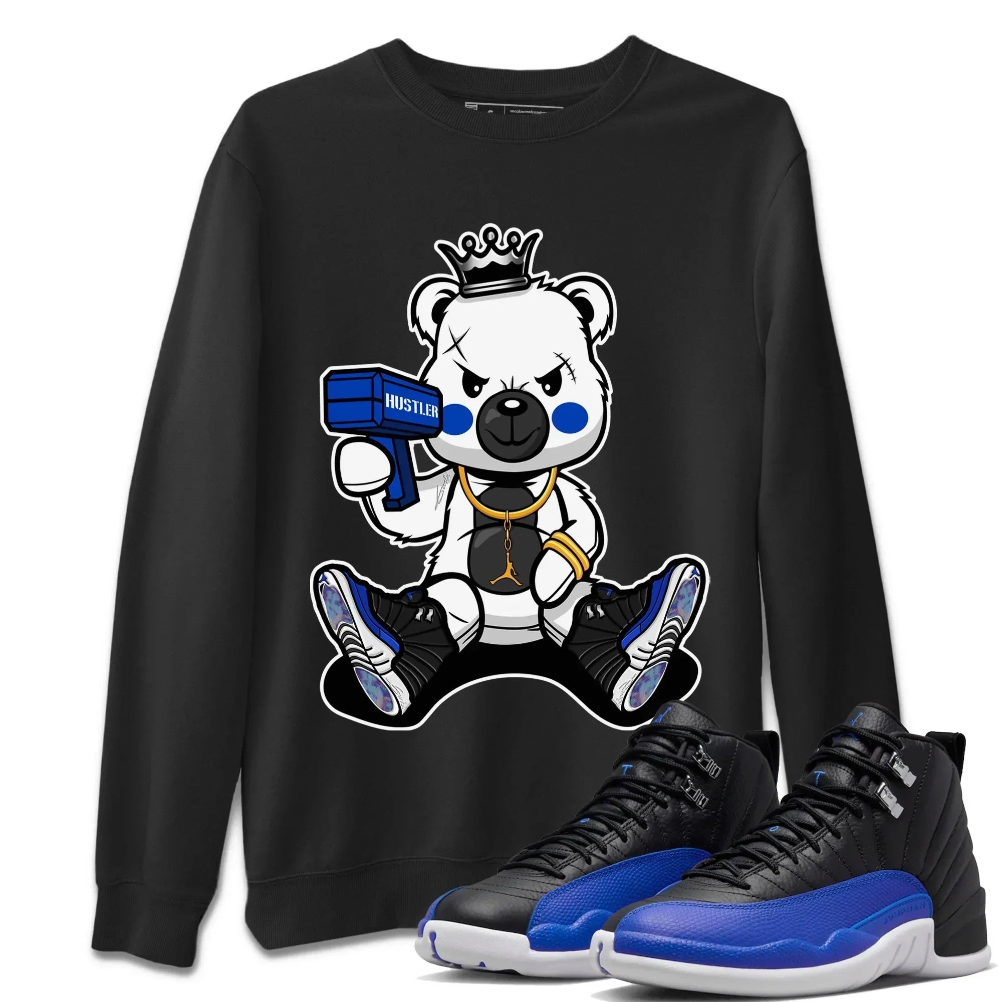 Bad King Baby Bear Unisex Tops - Air Jordan 12 Hyper Royal