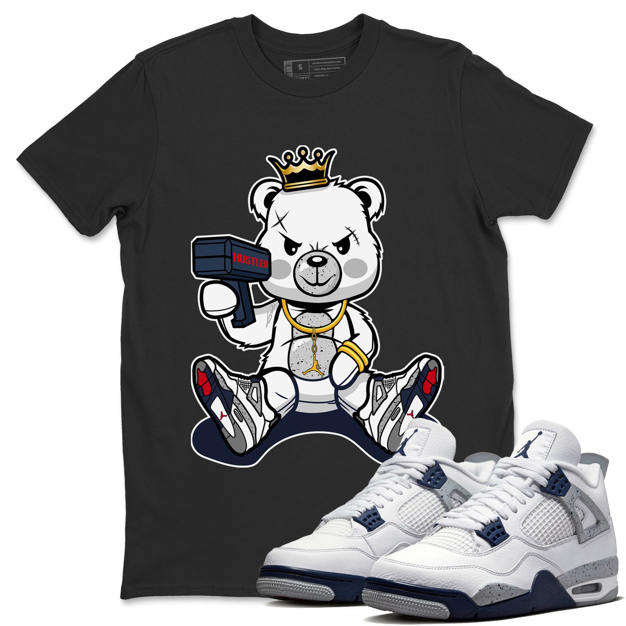 Bad King Baby Bear Unisex Tops - Air Jordan 4 Midnight Navy