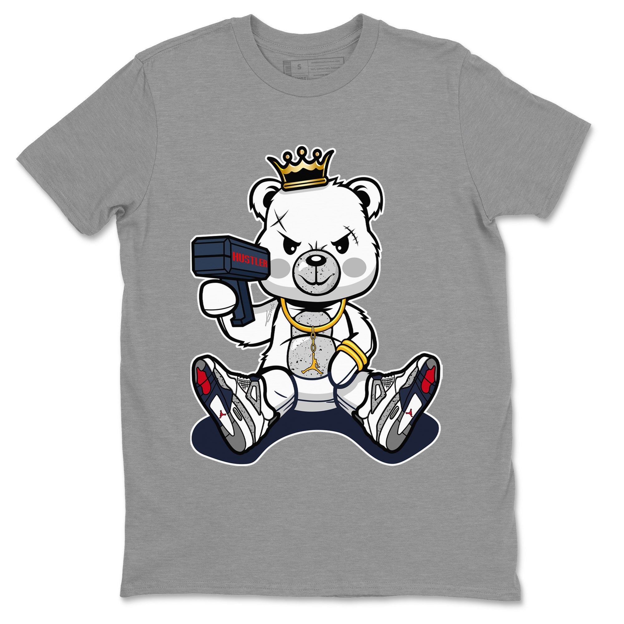 Bad King Baby Bear Unisex Tops - Air Jordan 4 Midnight Navy