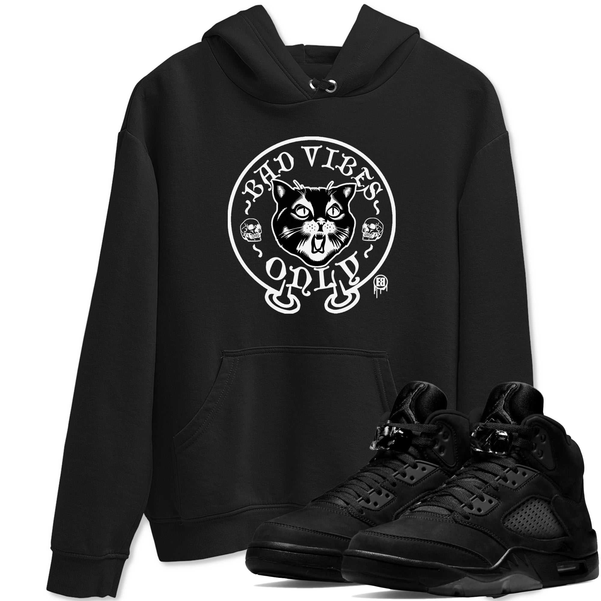 Bad Vibes Only snkmatch Tees - Air Jordan 5 Black Cat