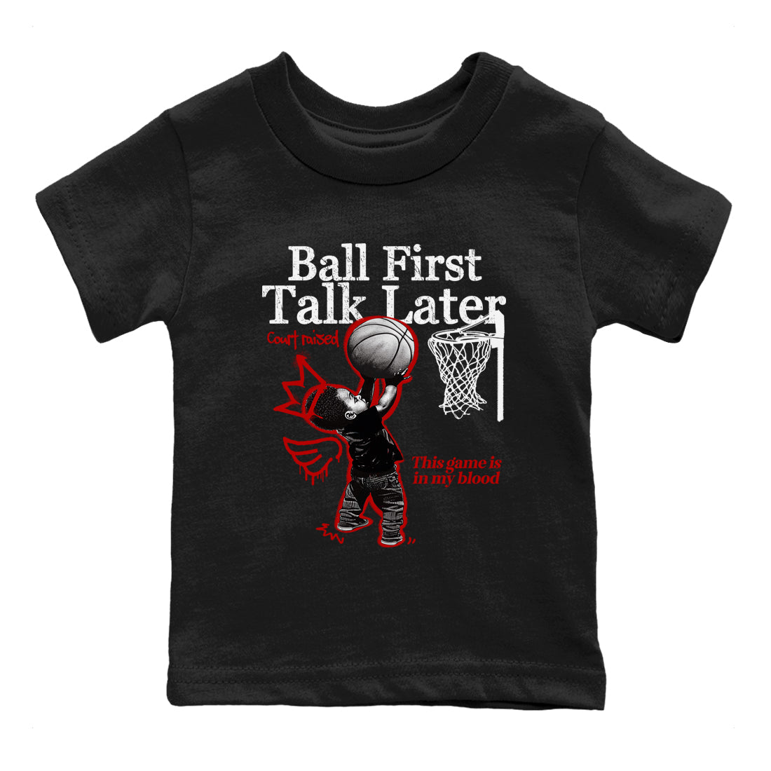 Ball First Talk Later snkmatch Tees Kids - Air Jordan 11 Bred