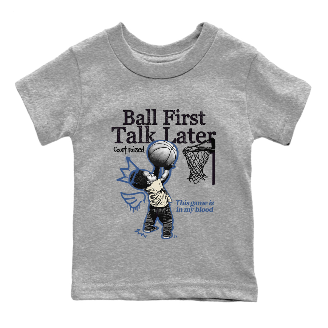 Ball First Talk Later snkmatch Tees Kids - Air Jordan 3 A Ma Maniere x Diffused Blue