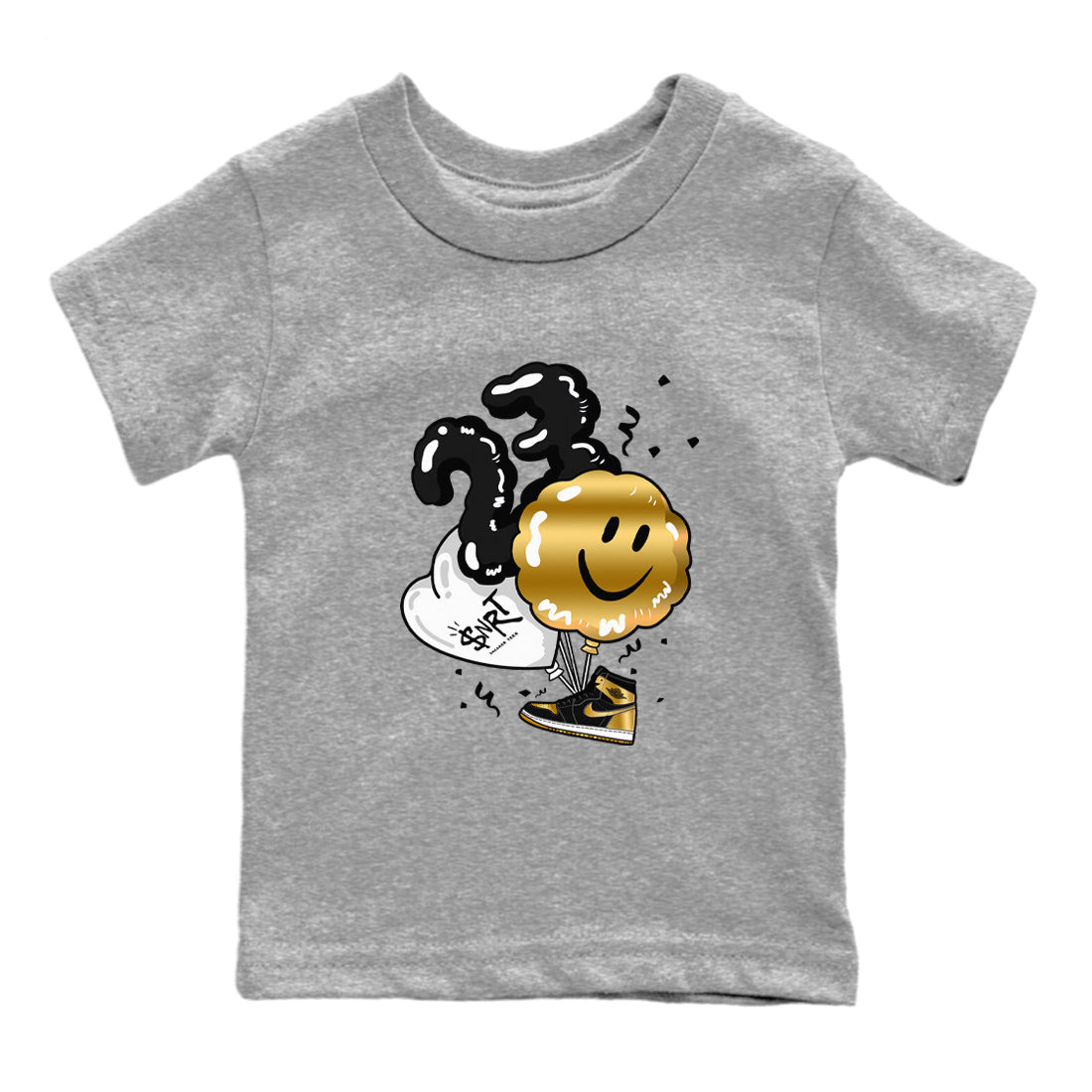 Balloon snkmatch Tees Kids - Air Jordan 1 Black Metallic Gold