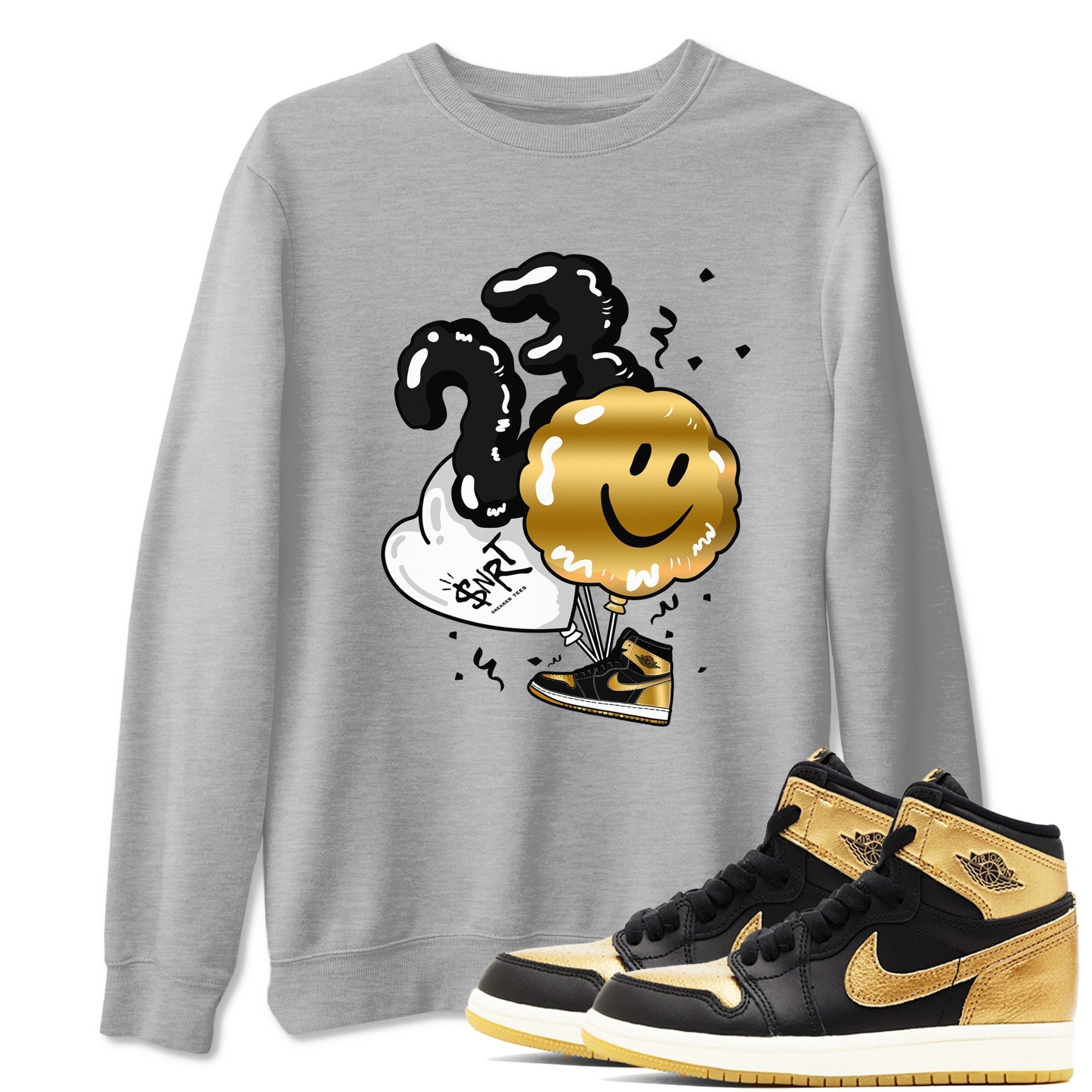 Balloon snkmatch Tees - Air Jordan 1 Black Metallic Gold