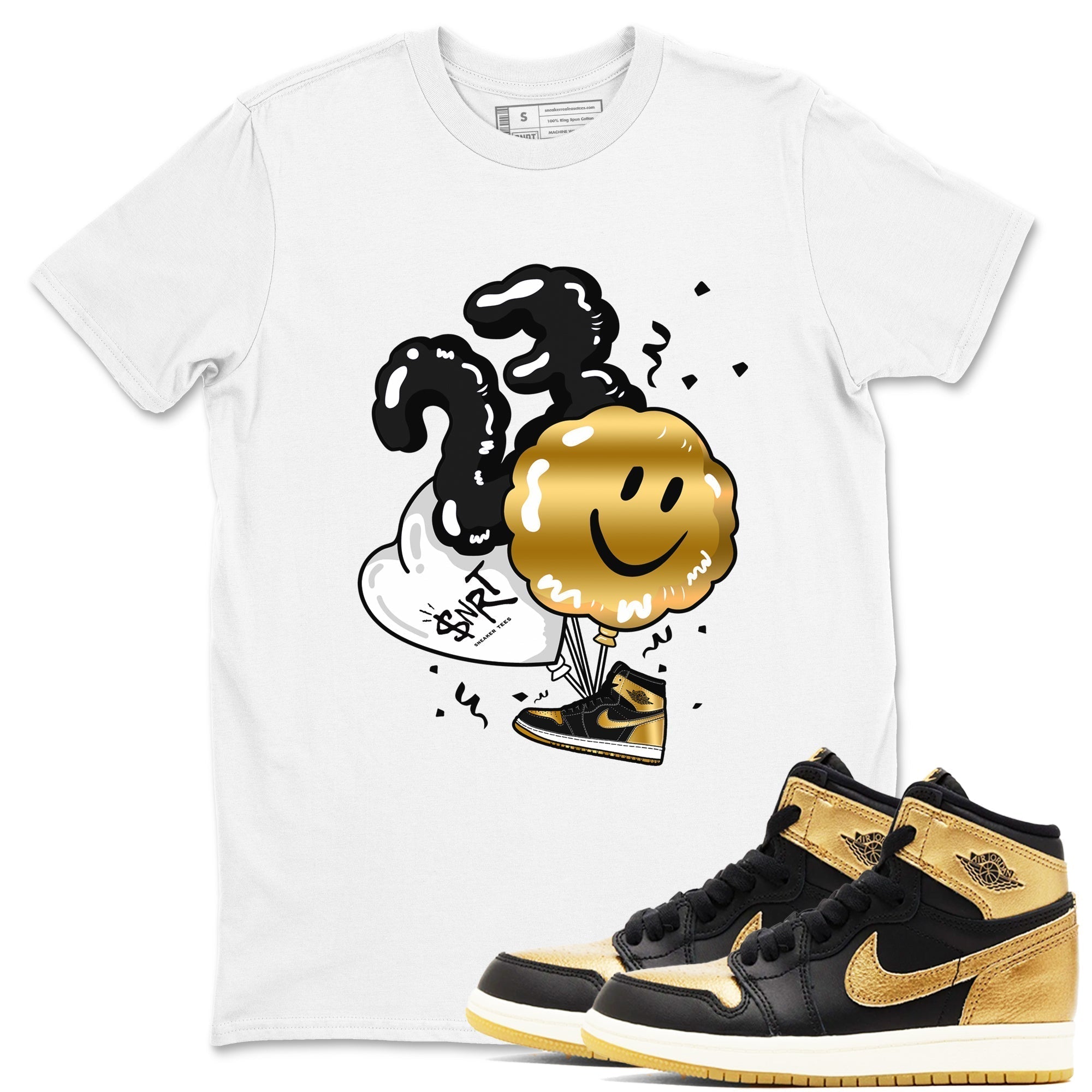 Balloon snkmatch Tees - Air Jordan 1 Black Metallic Gold