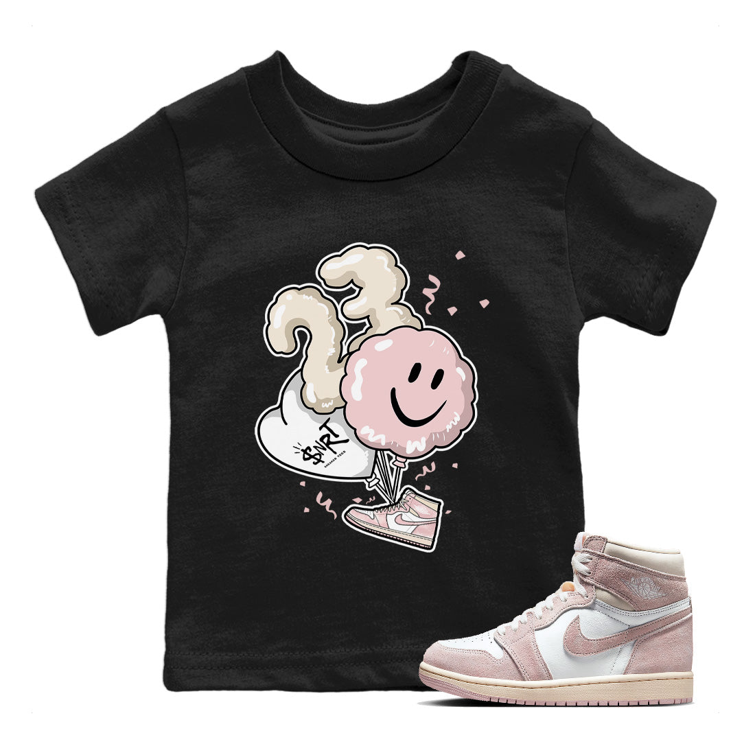 Balloon Kids Tops - Air Jordan 1 Washed Pink