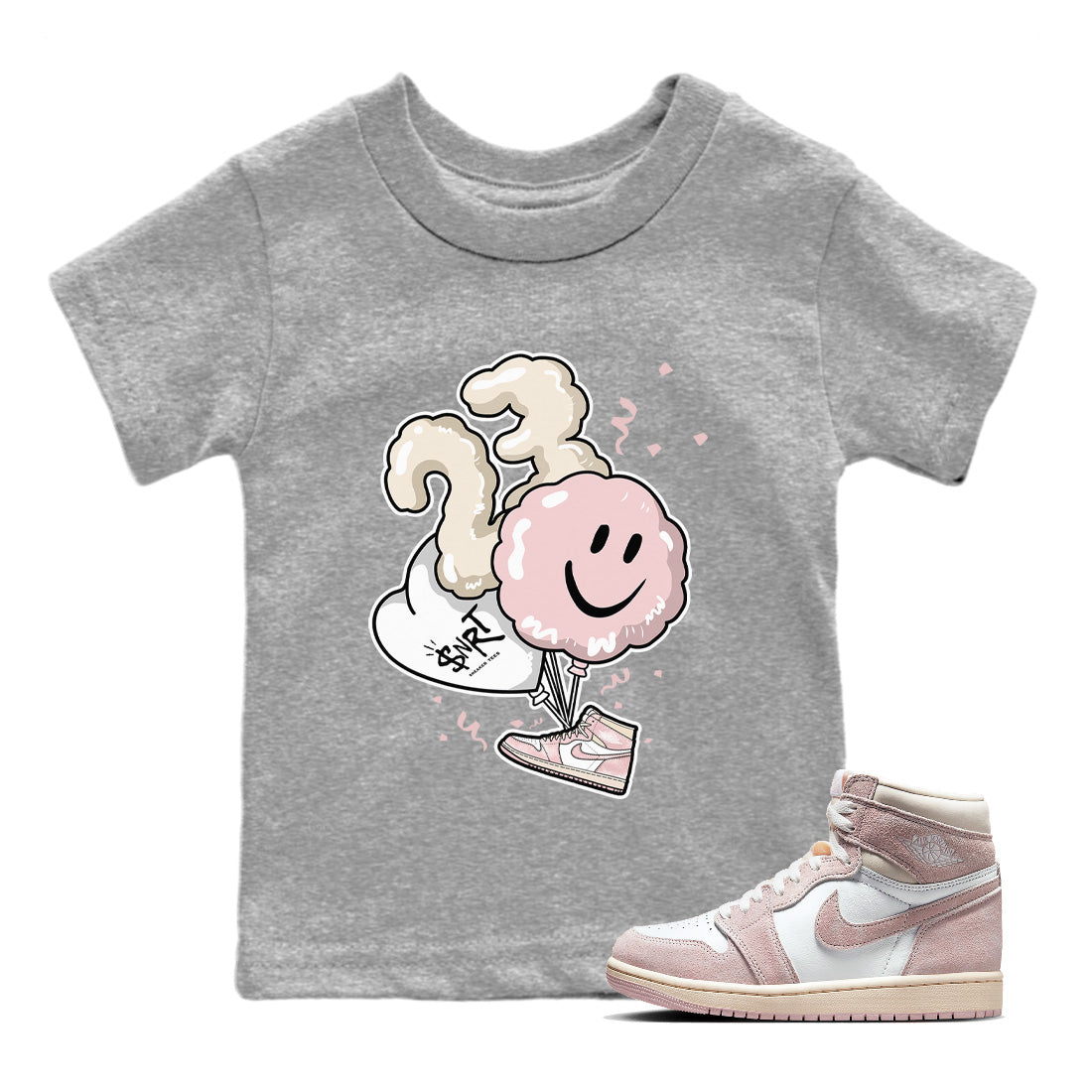 Balloon Kids Tops - Air Jordan 1 Washed Pink