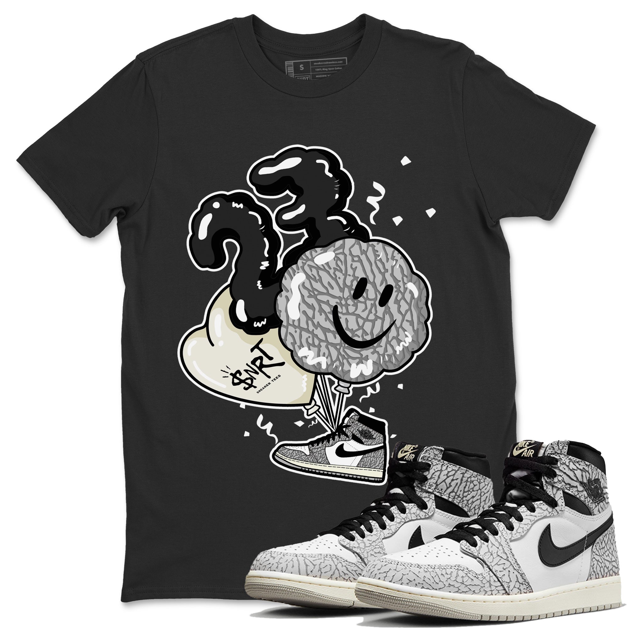 Balloon Unisex Tops - Air Jordan 1 White Cement