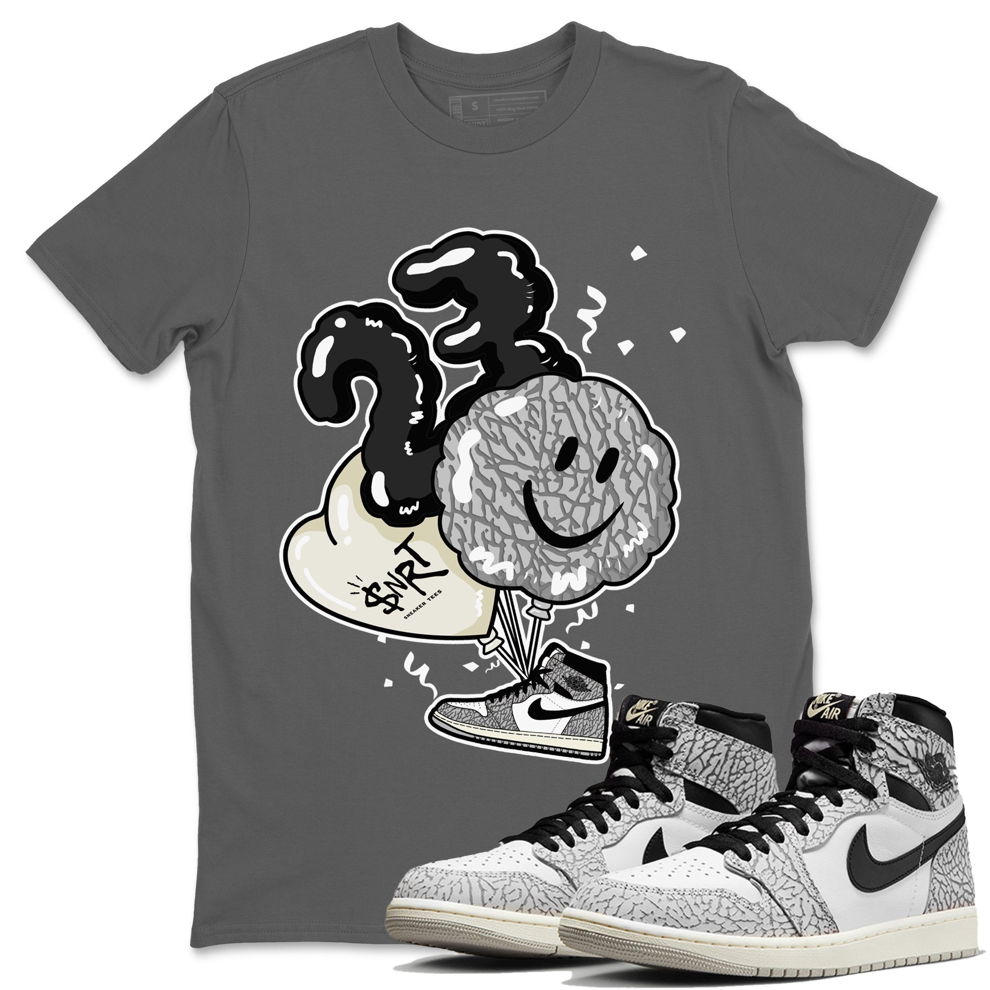 Balloon Unisex Tops - Air Jordan 1 White Cement
