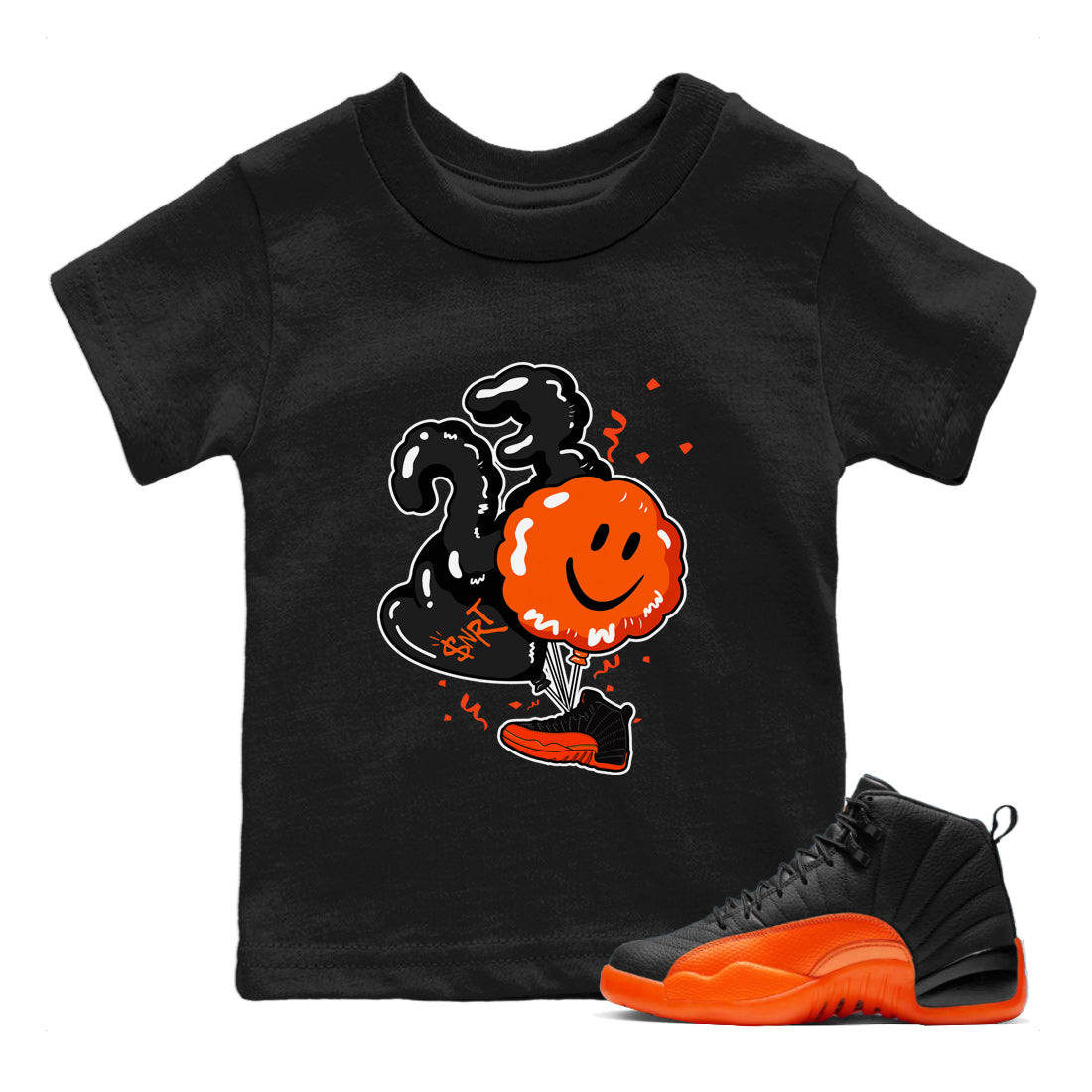 Balloon Kids Tops - Air Jordan 12 Brilliant Orange