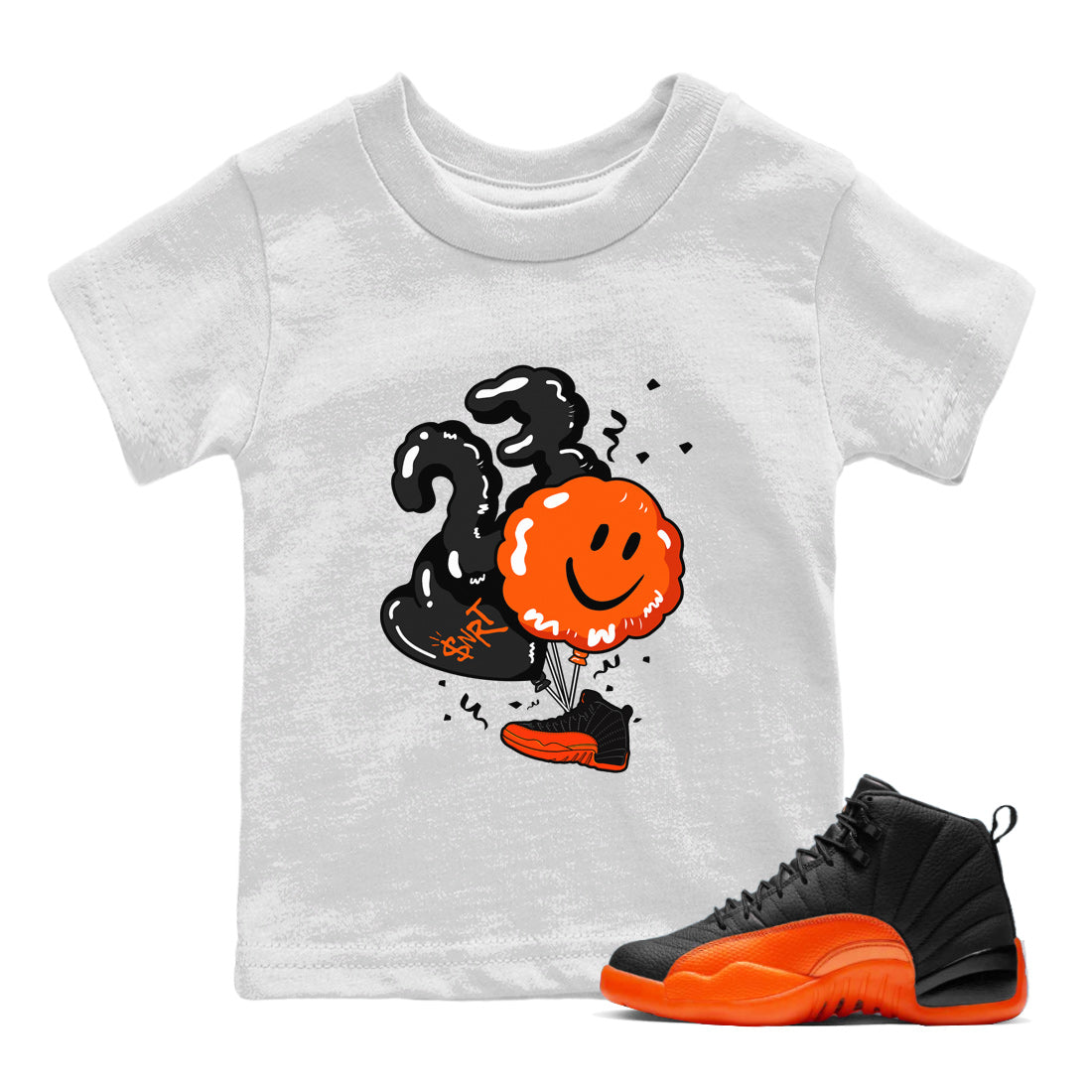 Balloon Kids Tops - Air Jordan 12 Brilliant Orange