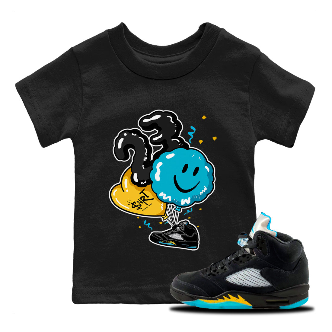 Balloon Kids Tops - Air Jordan 5 Aqua