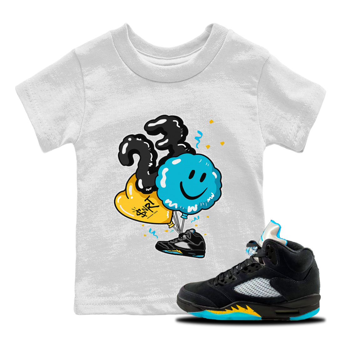 Balloon Kids Tops - Air Jordan 5 Aqua