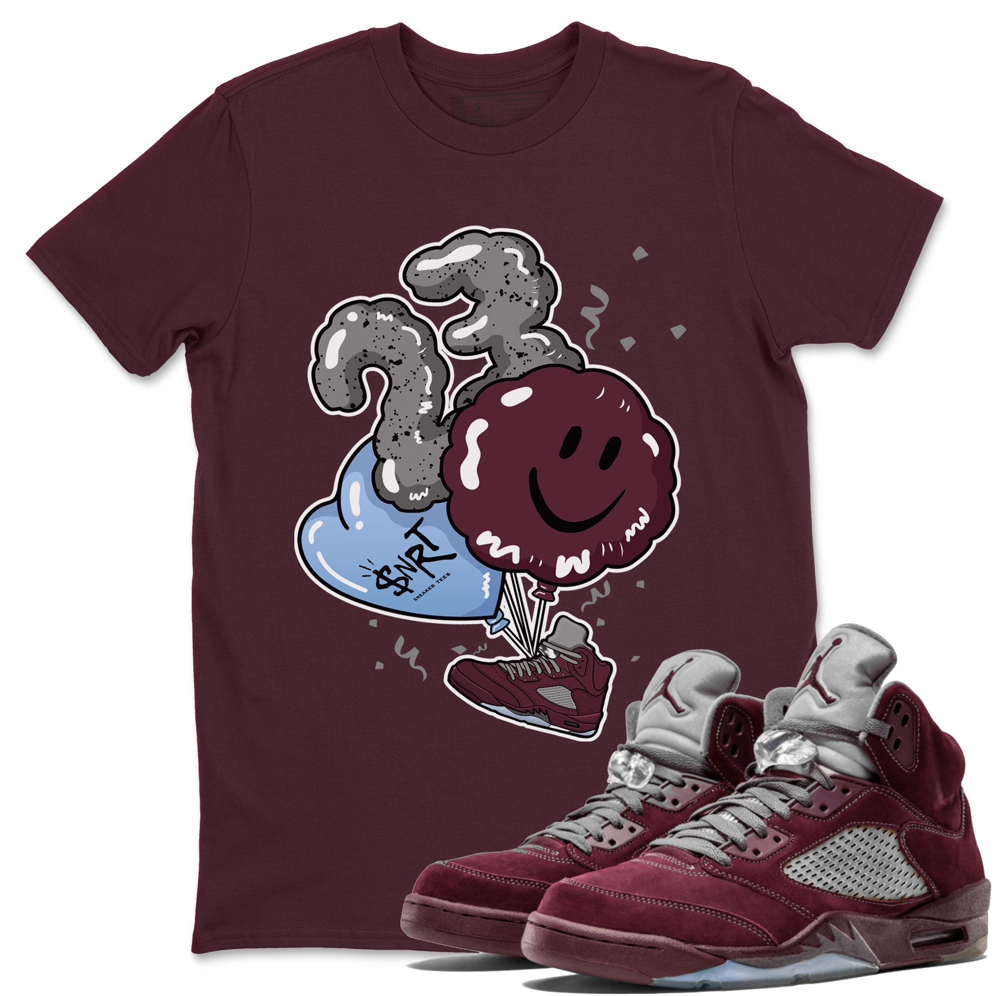 Balloon Unisex Adult Tops - Air Jordan 5 Burgundy
