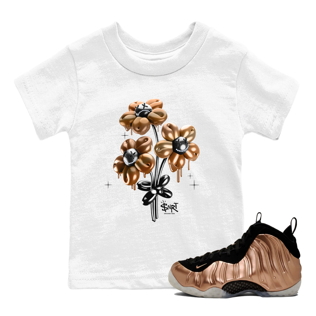 Balloon Bouquet snkmatch Tees Kids - Air Foamposite One Metallic Copper