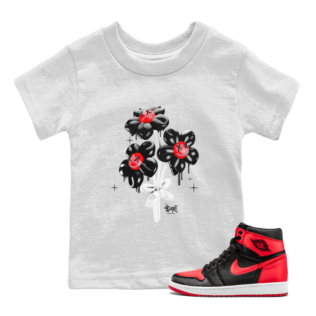 Balloon Bouquet Kids Tops - Air Jordan 1 Satin Bred