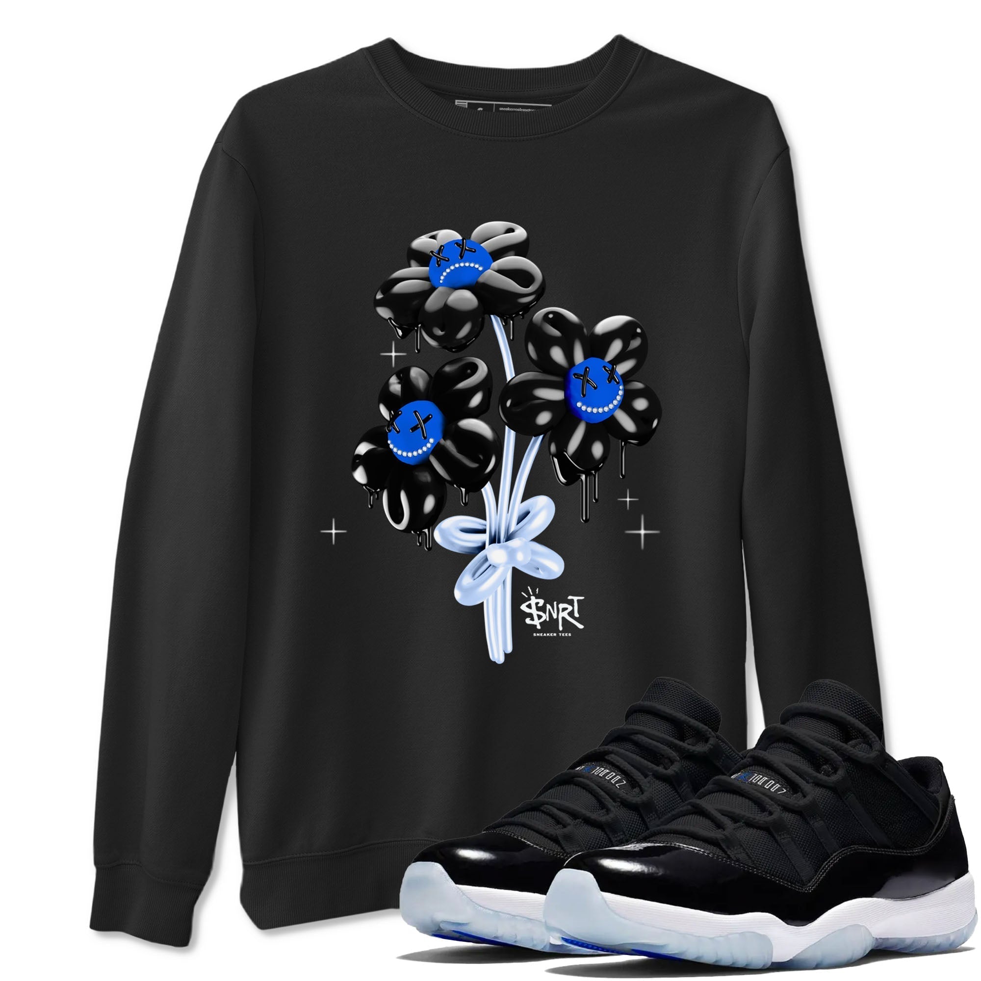 Balloon Bouquet snkmatch Tees - Air Jordan 11 Black and Varsity Royal
