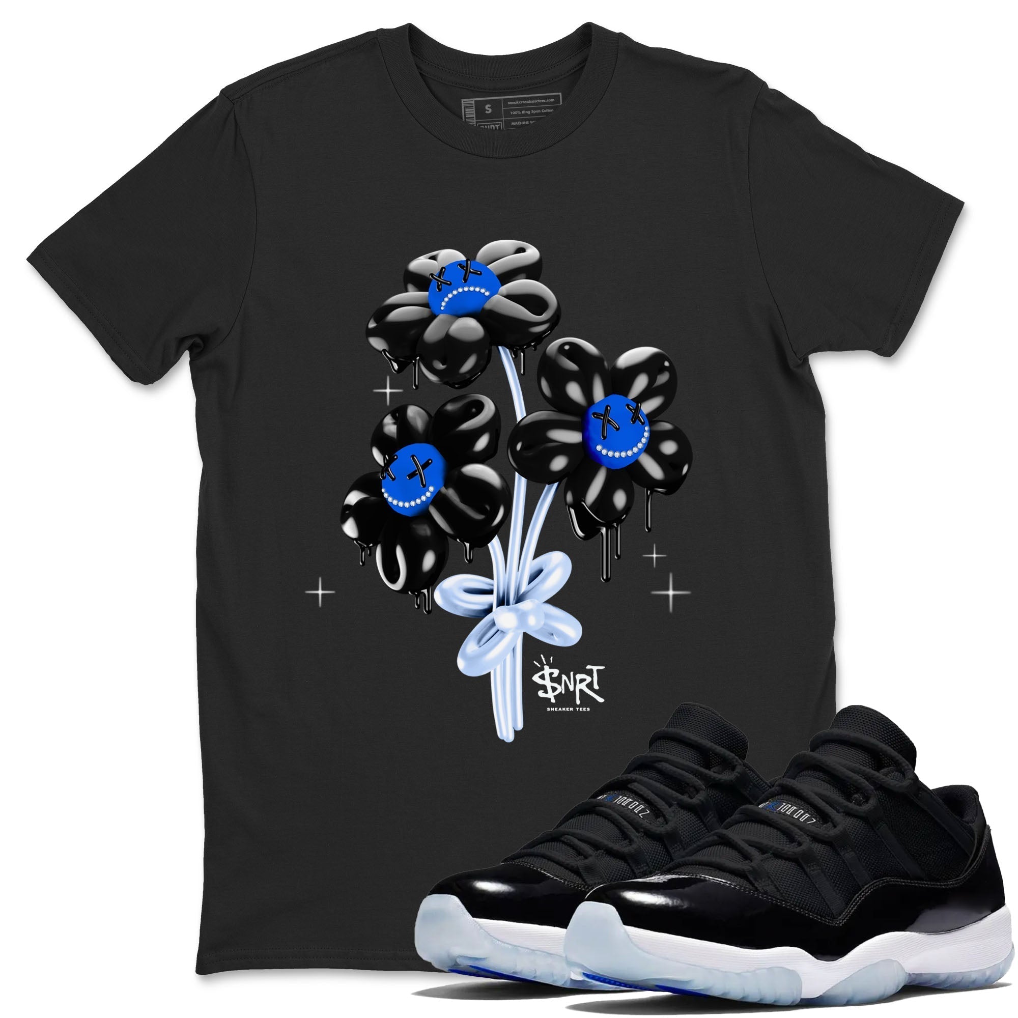 Balloon Bouquet snkmatch Tees - Air Jordan 11 Black and Varsity Royal