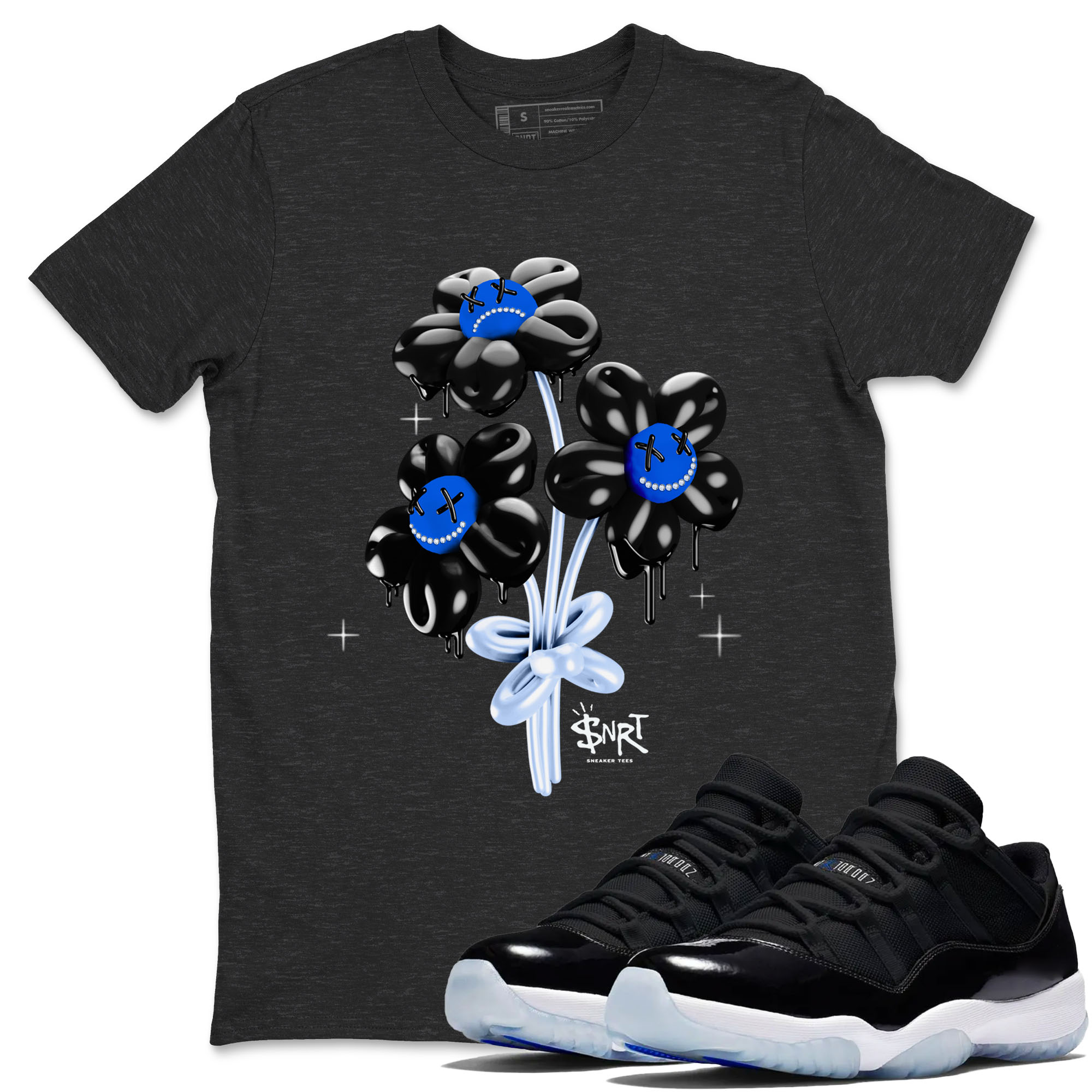 Balloon Bouquet snkmatch Tees - Air Jordan 11 Black and Varsity Royal