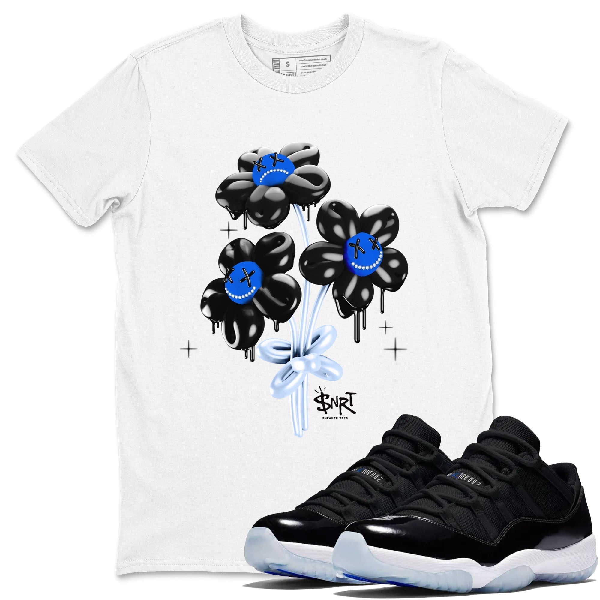 Balloon Bouquet snkmatch Tees - Air Jordan 11 Black and Varsity Royal