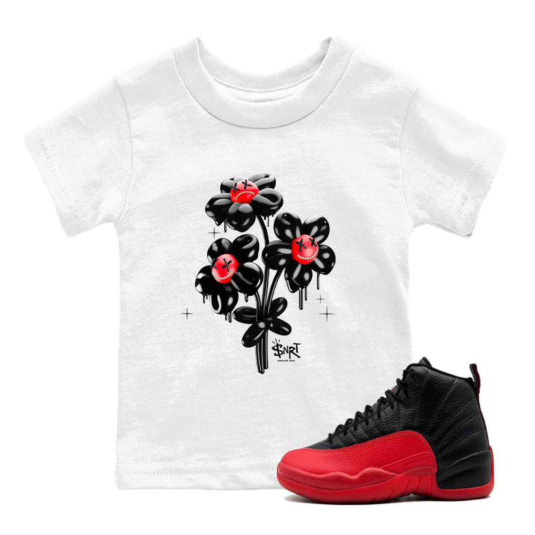 Balloon Bouquet snkmatch Tees Kids - Air Jordan 12 Flu Game