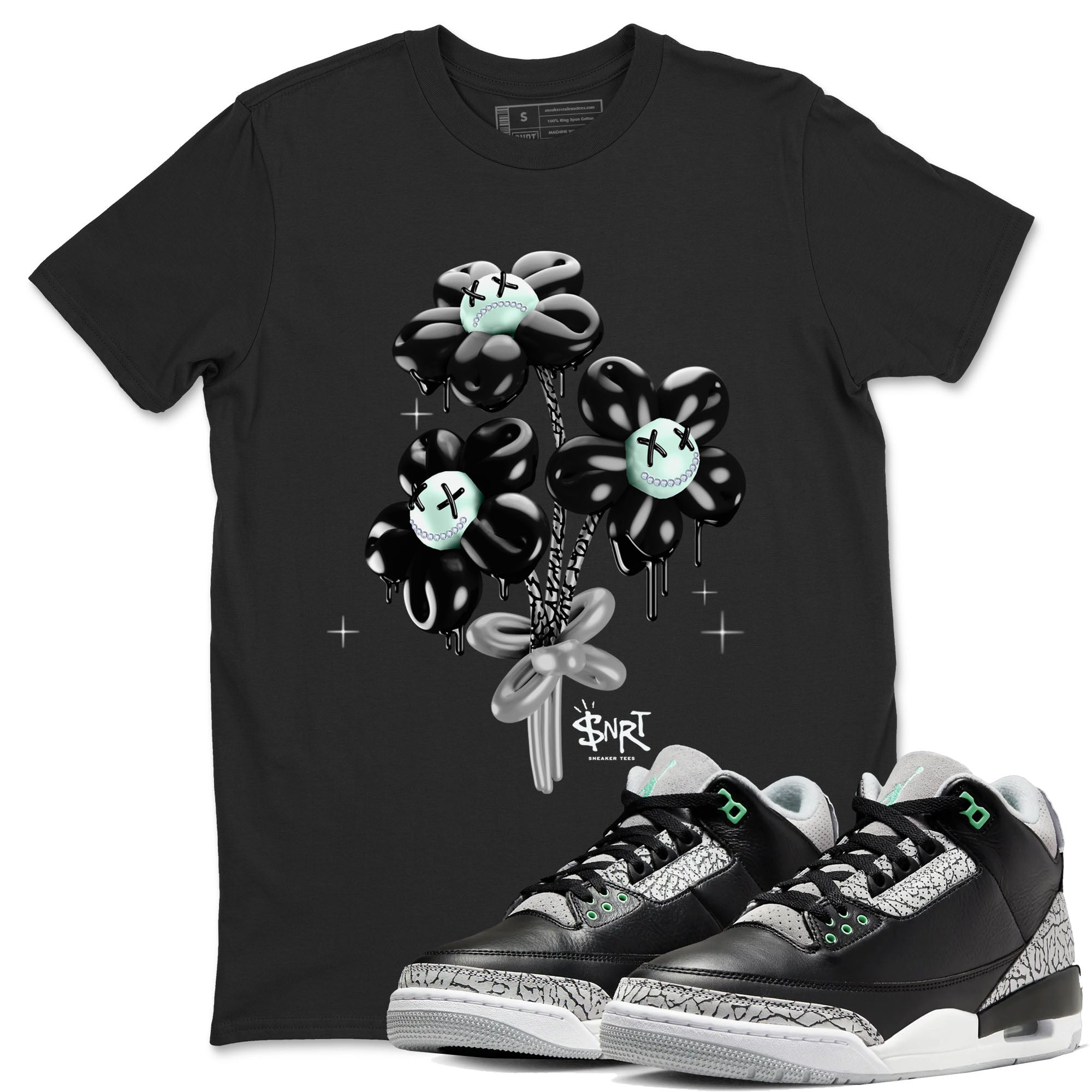 Balloon Bouquet snkmatch Tees - Air Jordan 3 Green Glow