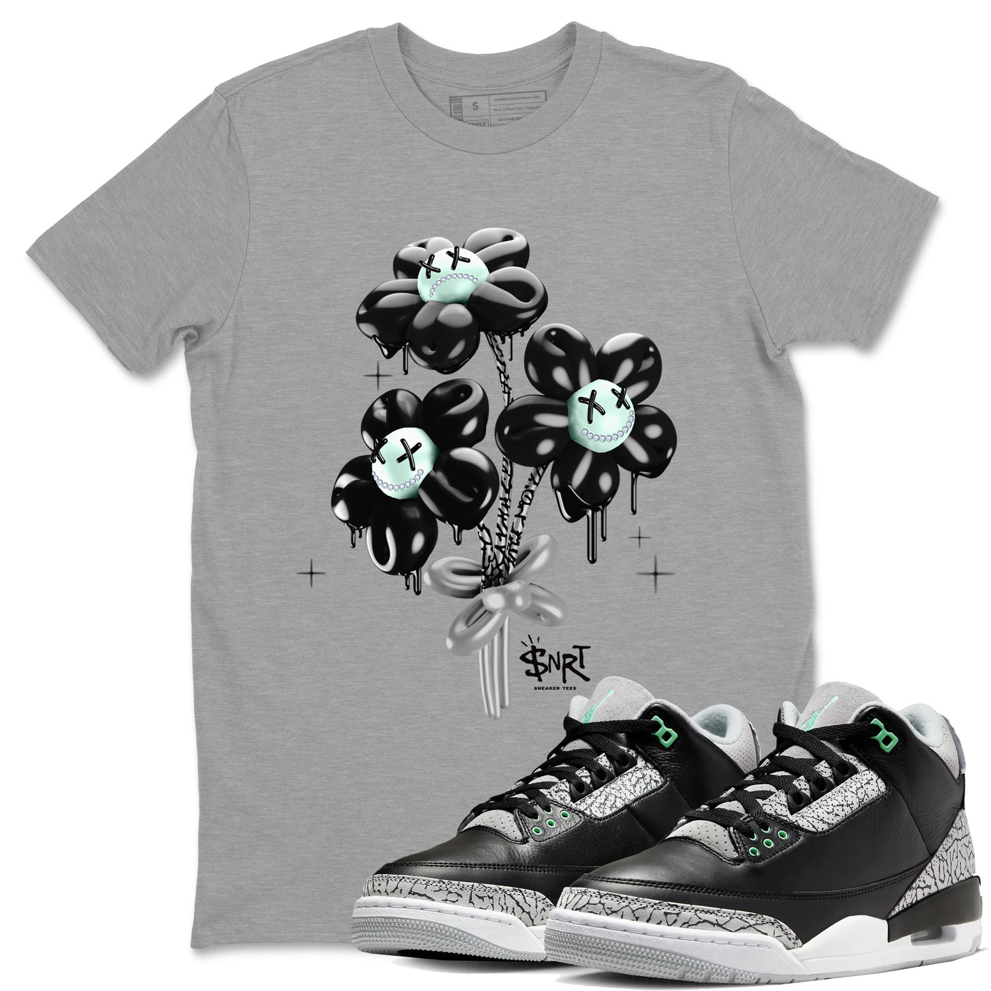 Balloon Bouquet snkmatch Tees - Air Jordan 3 Green Glow