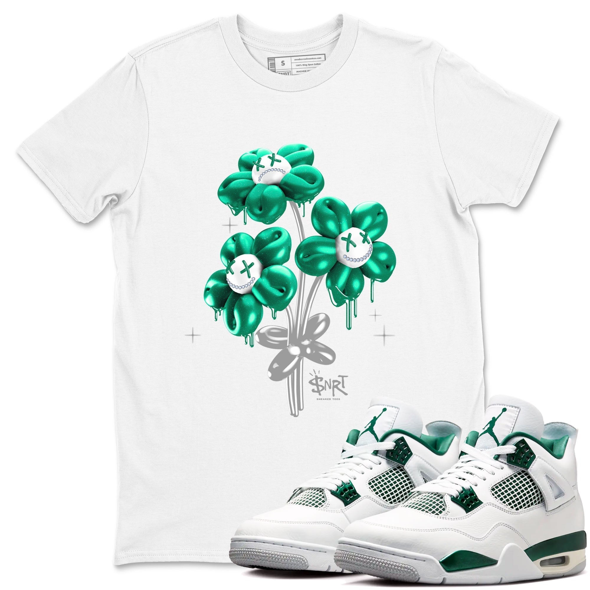Balloon Bouquet snkmatch Tees - Air Jordan 4 Oxidized Green