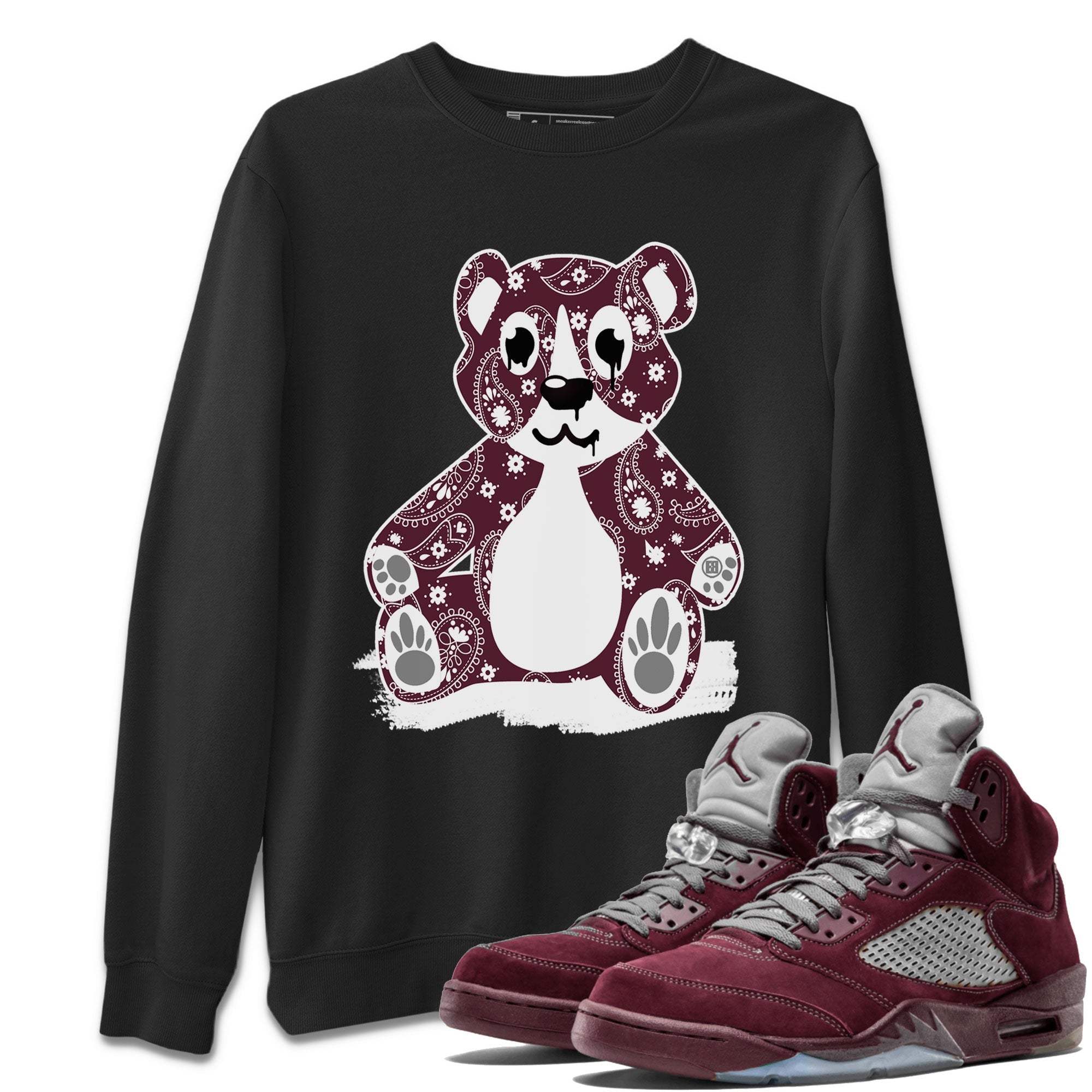 Bandana Bear Unisex Tops - Air Jordan 5 Burgundy