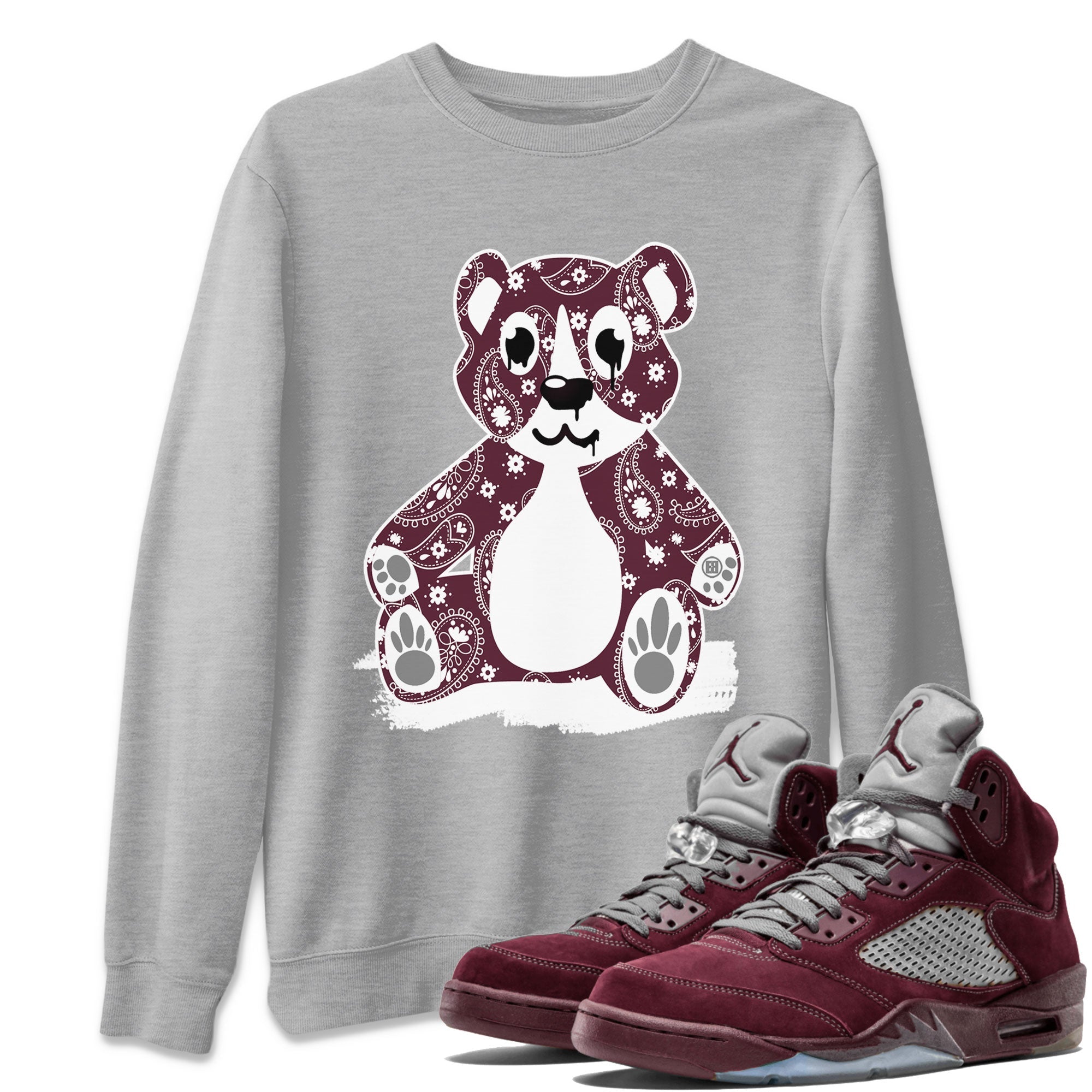 Bandana Bear Unisex Tops - Air Jordan 5 Burgundy